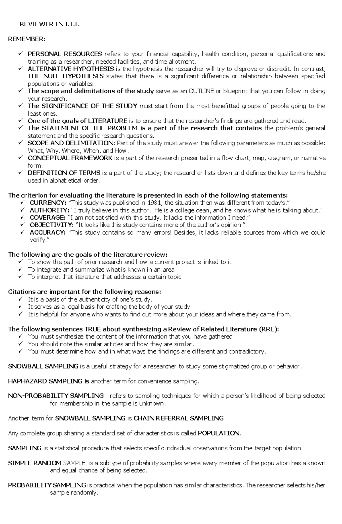 Midterm Reviewer for I.I.I.: Key Concepts in Research Methodology - Studocu