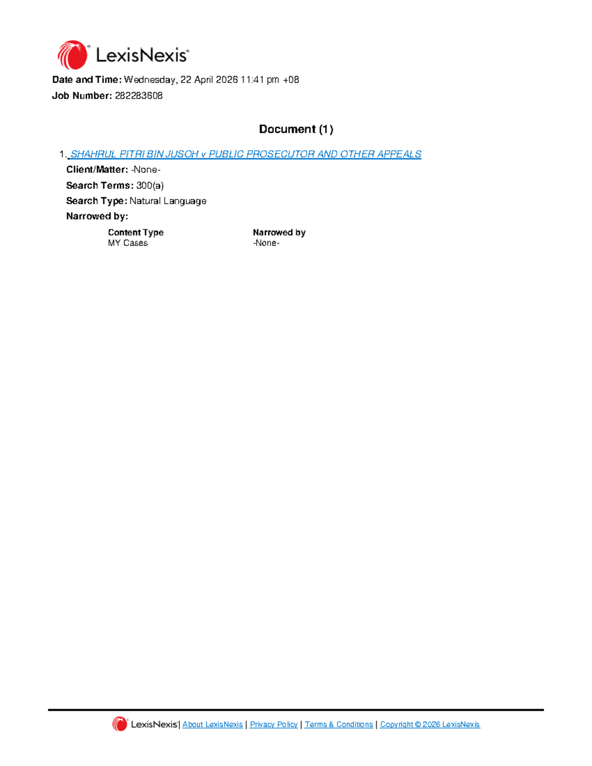Case Study: Shahrul Pitri Bin Jusoh v Public Prosecutor (MLJU 1014 ...
