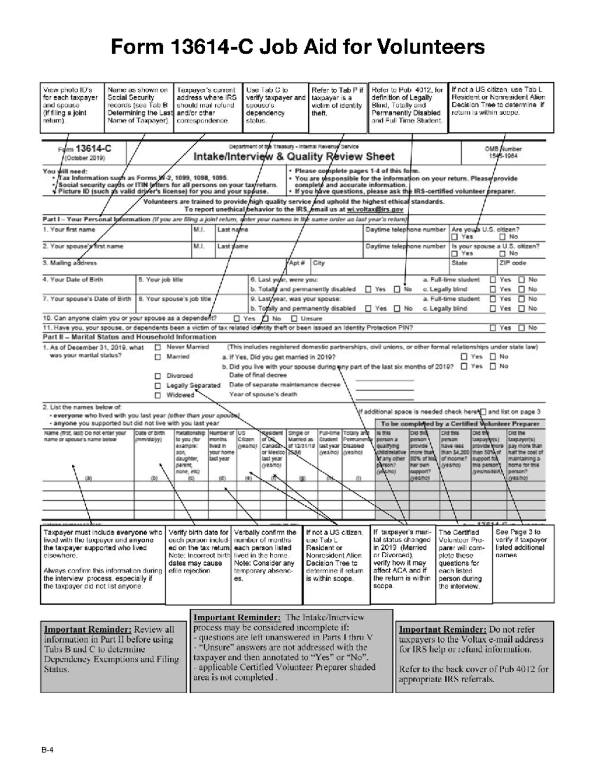 ACC 350 Form 13614-C Volunteer Job Aid Guide - Studocu