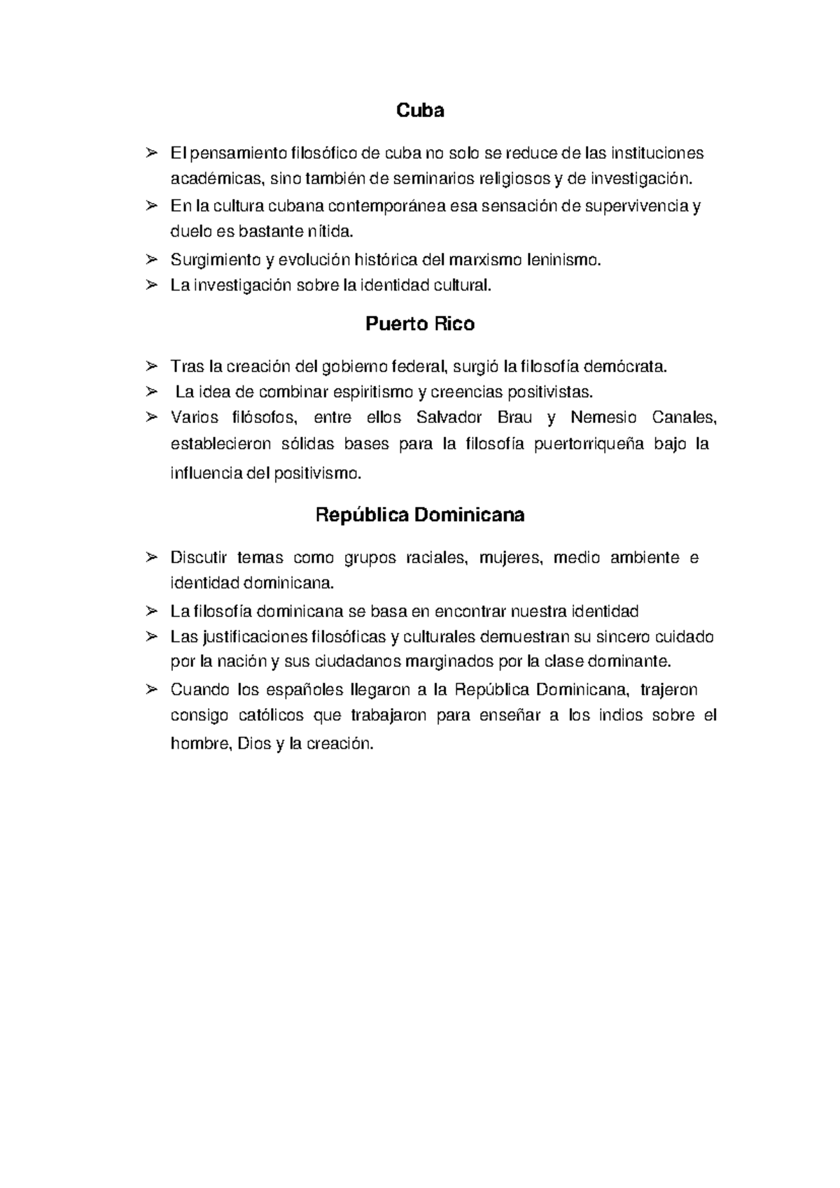 Unidad 4 Actividad 2 - Filosofía de Cuba, Puerto Rico y RD - Studocu