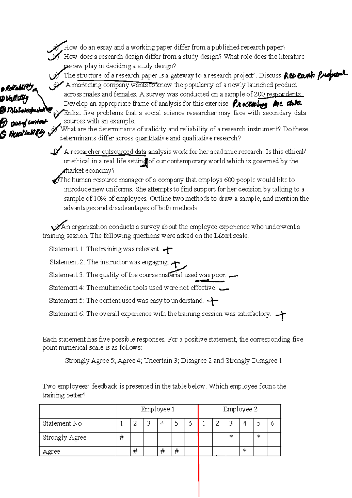 RM Research Methodology Questions and Analysis (Final Exam) - Studocu