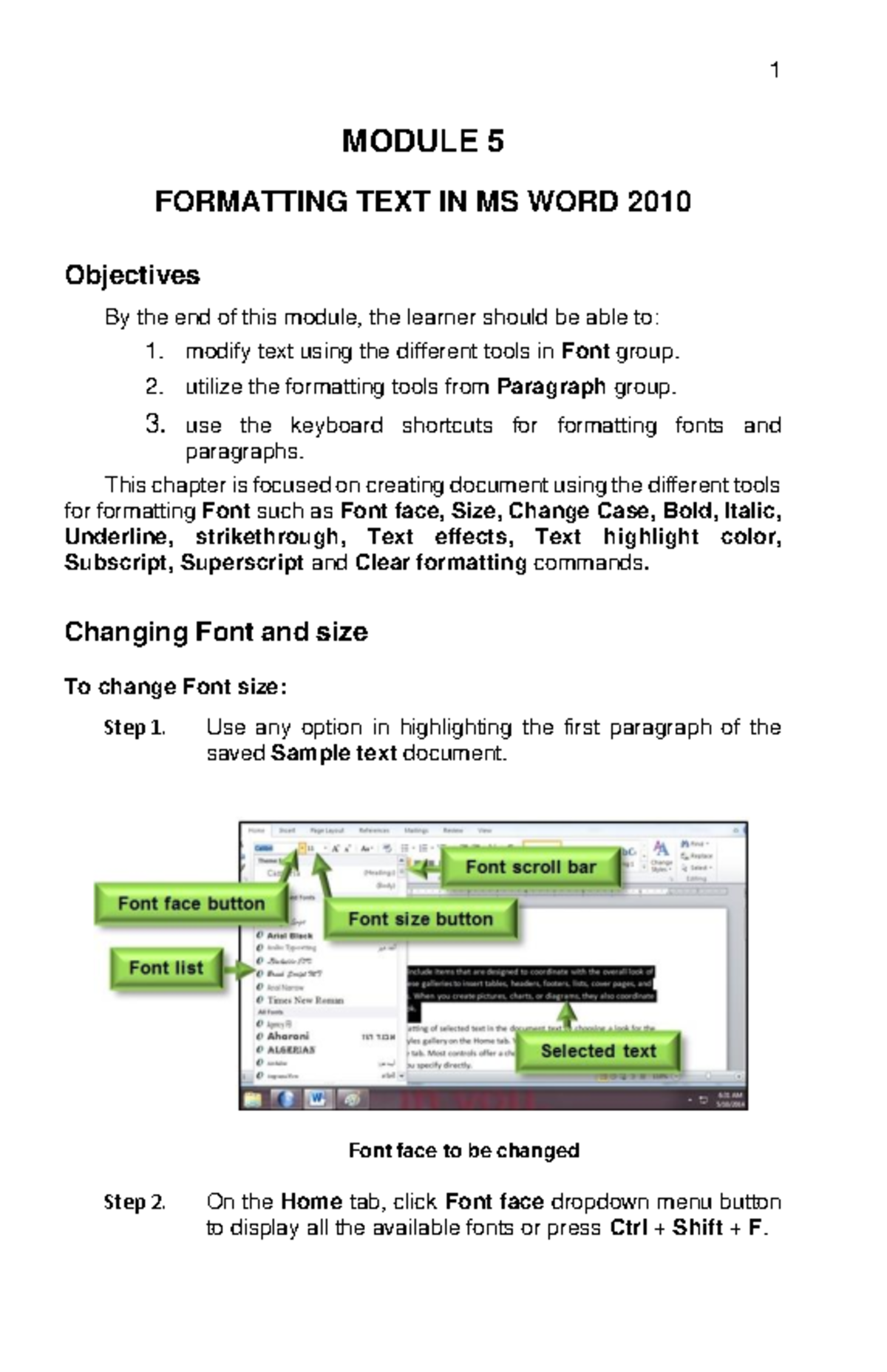 Pr'hjh9ow6lf7]bn20 - It is - MODULE 5 FORMATTING TEXT IN MS WORD 2010 ...