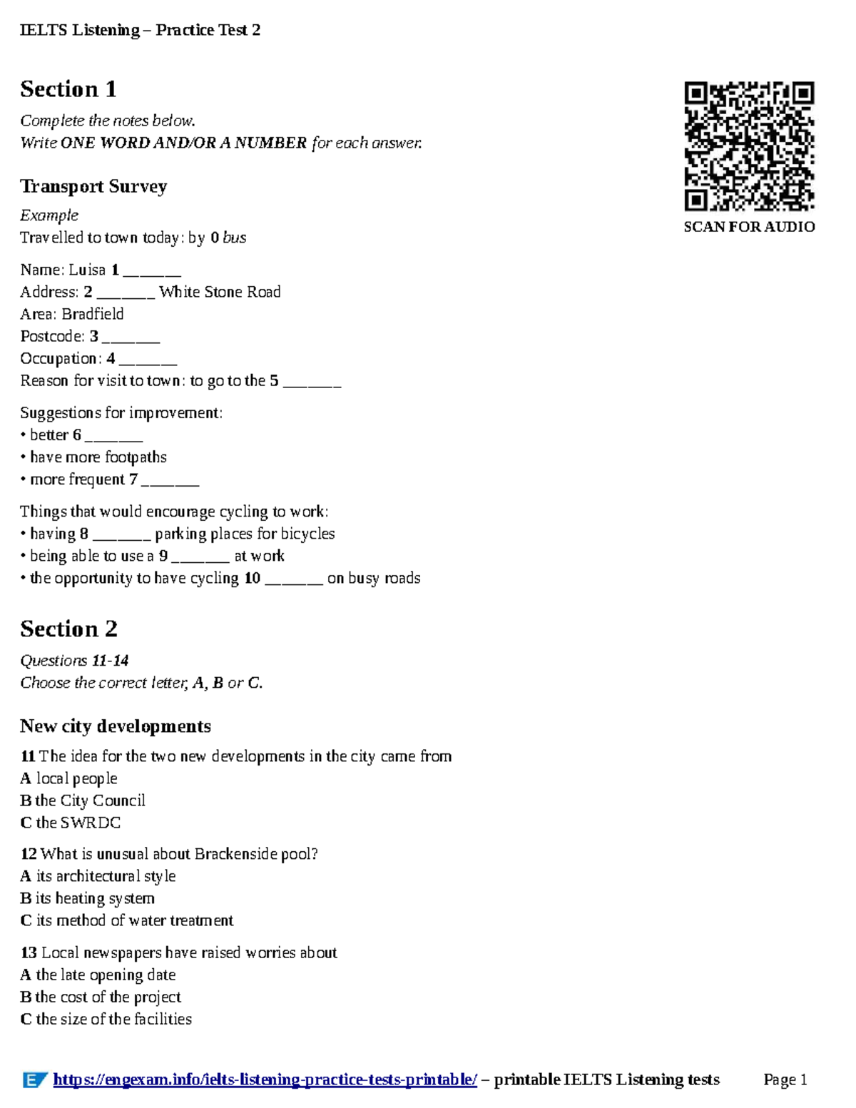 IELTS Listening Practice Test 2 - Complete Notes & Answers - Studocu