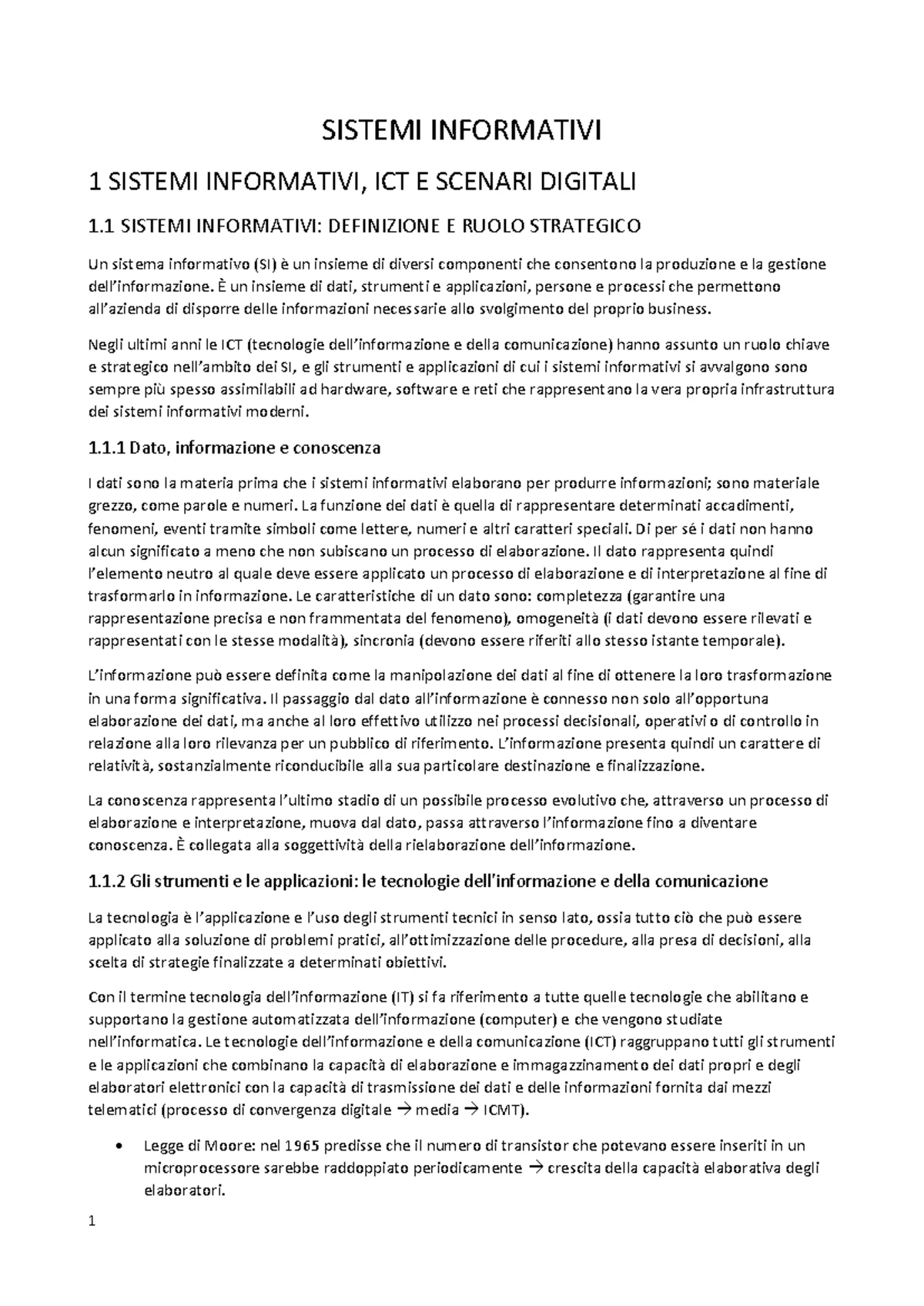 Informatica - Sistemi informativi e Trend Digitali - 1,2. LA FUNZIONE ...