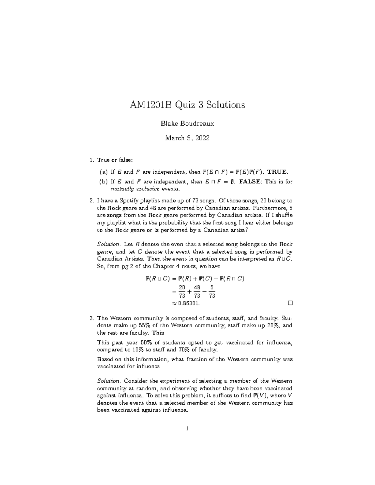 AM1201B Quiz 3 Solutions and Explanations - Studocu