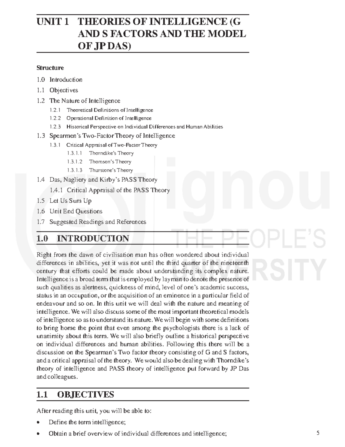 Block-2 Theories of Intelligence: G Factor, S Factor & JP Das Model ...