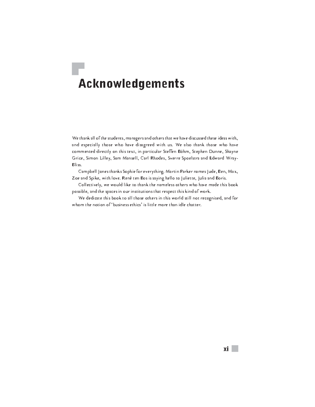 For business ethic-5 - Acknowledgements We thank all of the students ...