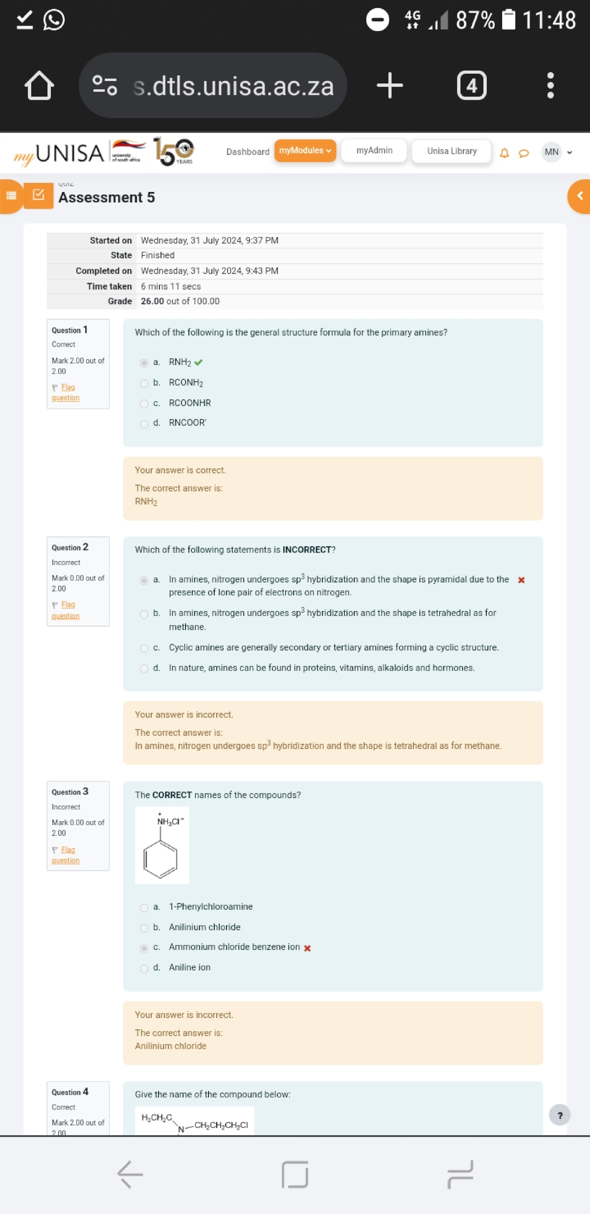 CHE1502 Final Exam Assignment 5 Memo Analysis and Solutions - Studocu