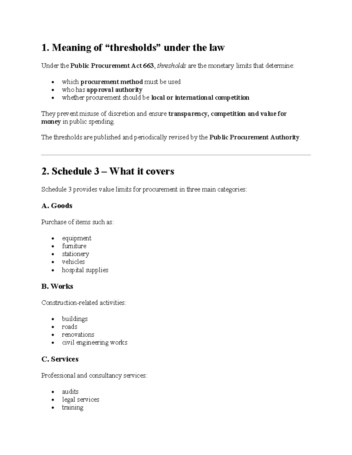 Procurement 2 - Understanding the Public Procurement Act 663 - Studocu