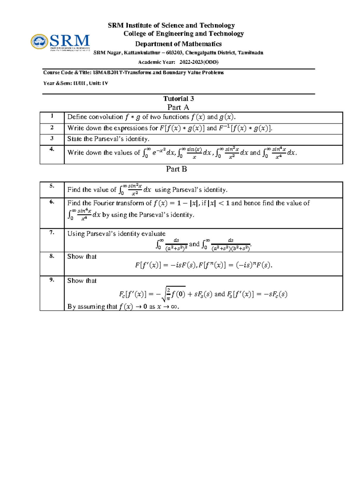 Unit5 - MA1003 – TRANSFORMS AND BOUNDARY VALUE PROBLEMS Unit V – Z ...
