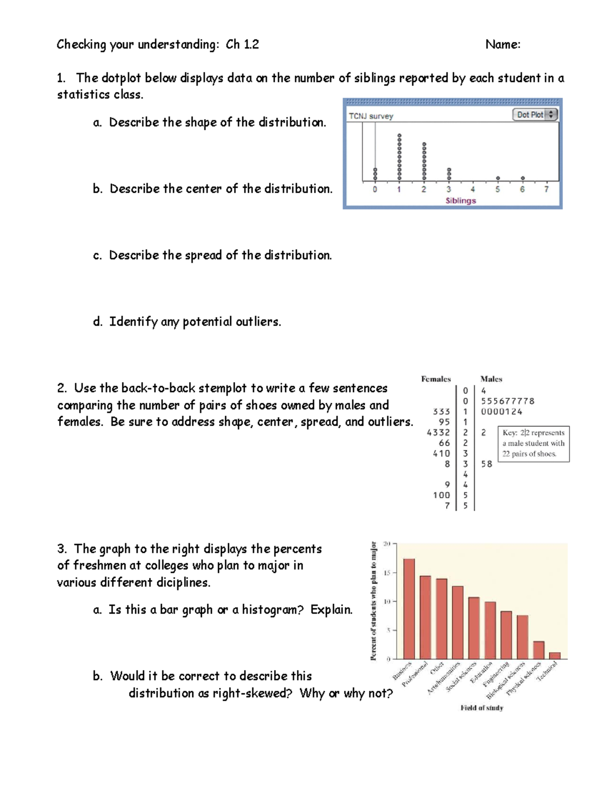 Checking Your Understanding: Stats Ch 1.2 Analysis - Studocu