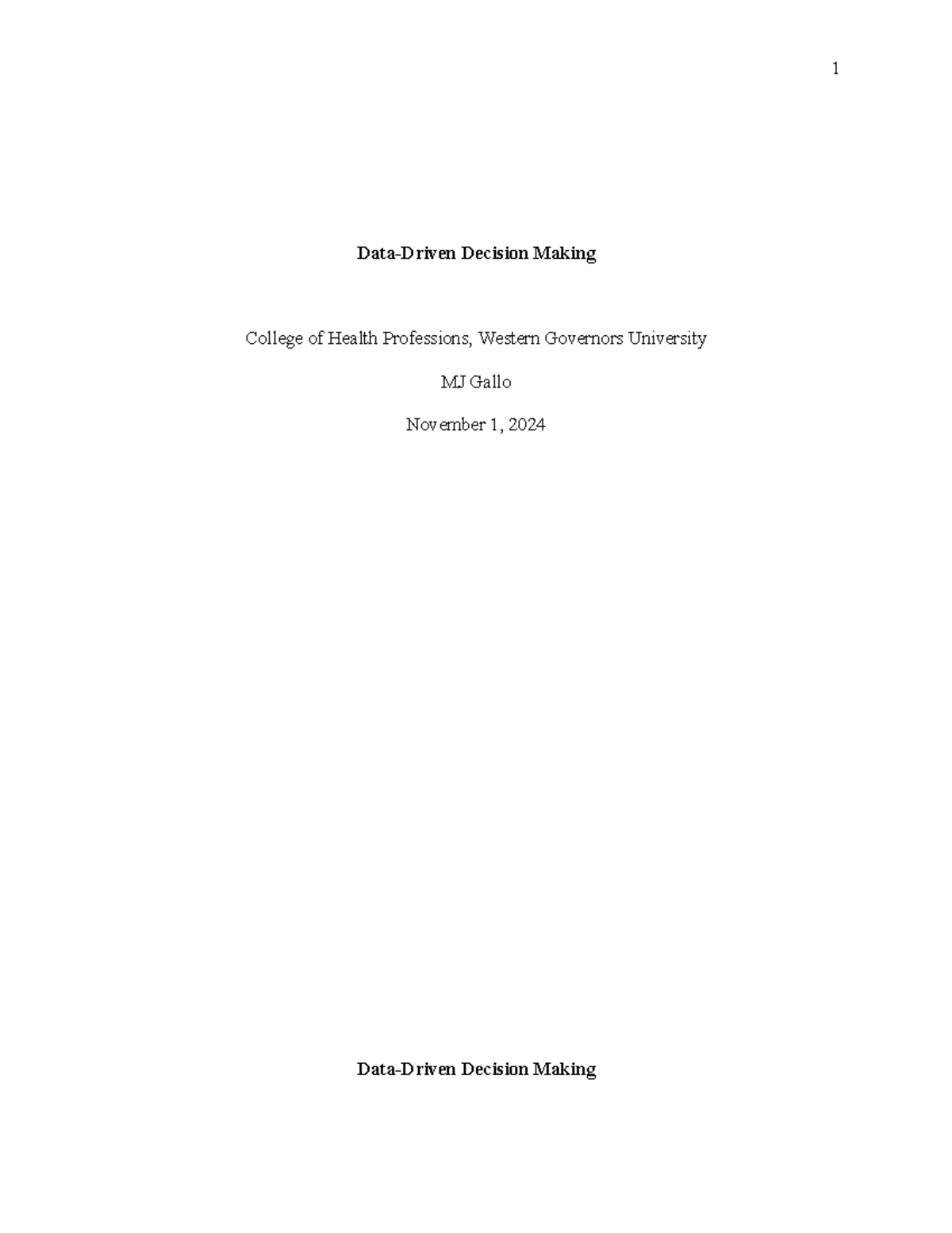 Data Decision Making .edited - Data-Driven Decision Making College of ...