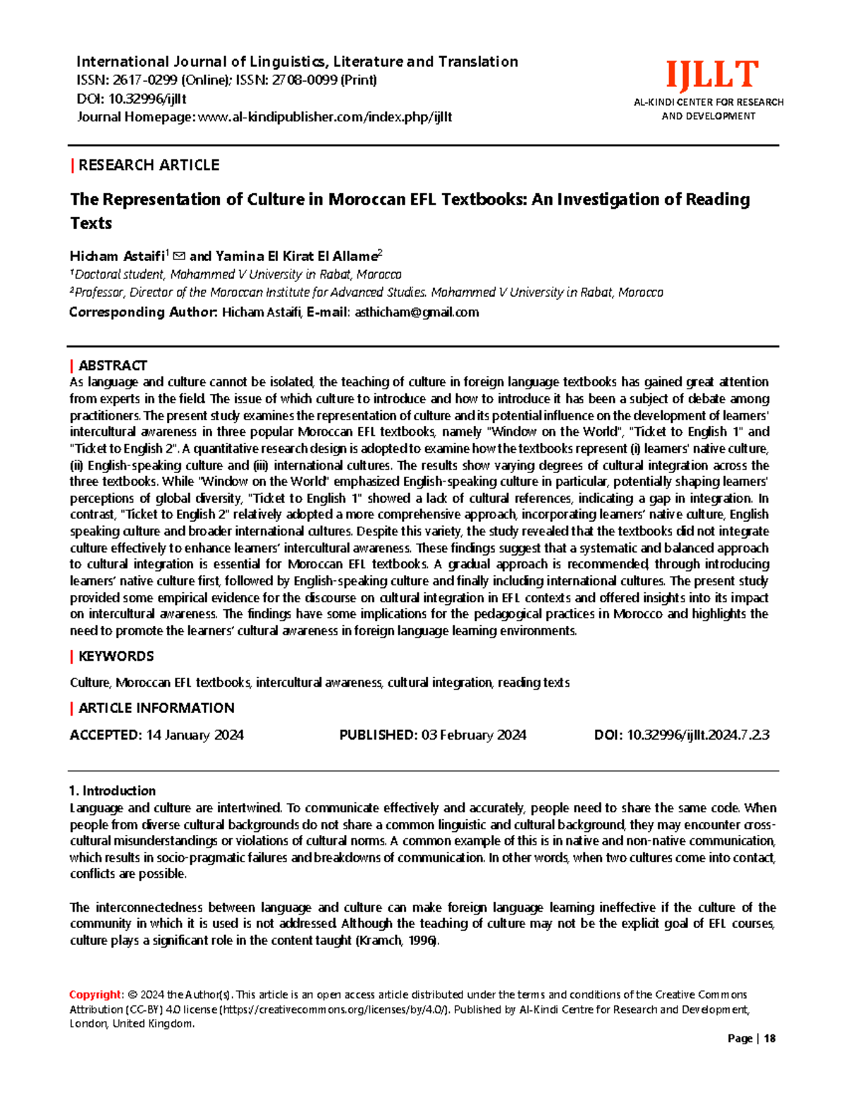 The Representation of Culture in Moroccan EFL Textbooks: A Study - Studocu