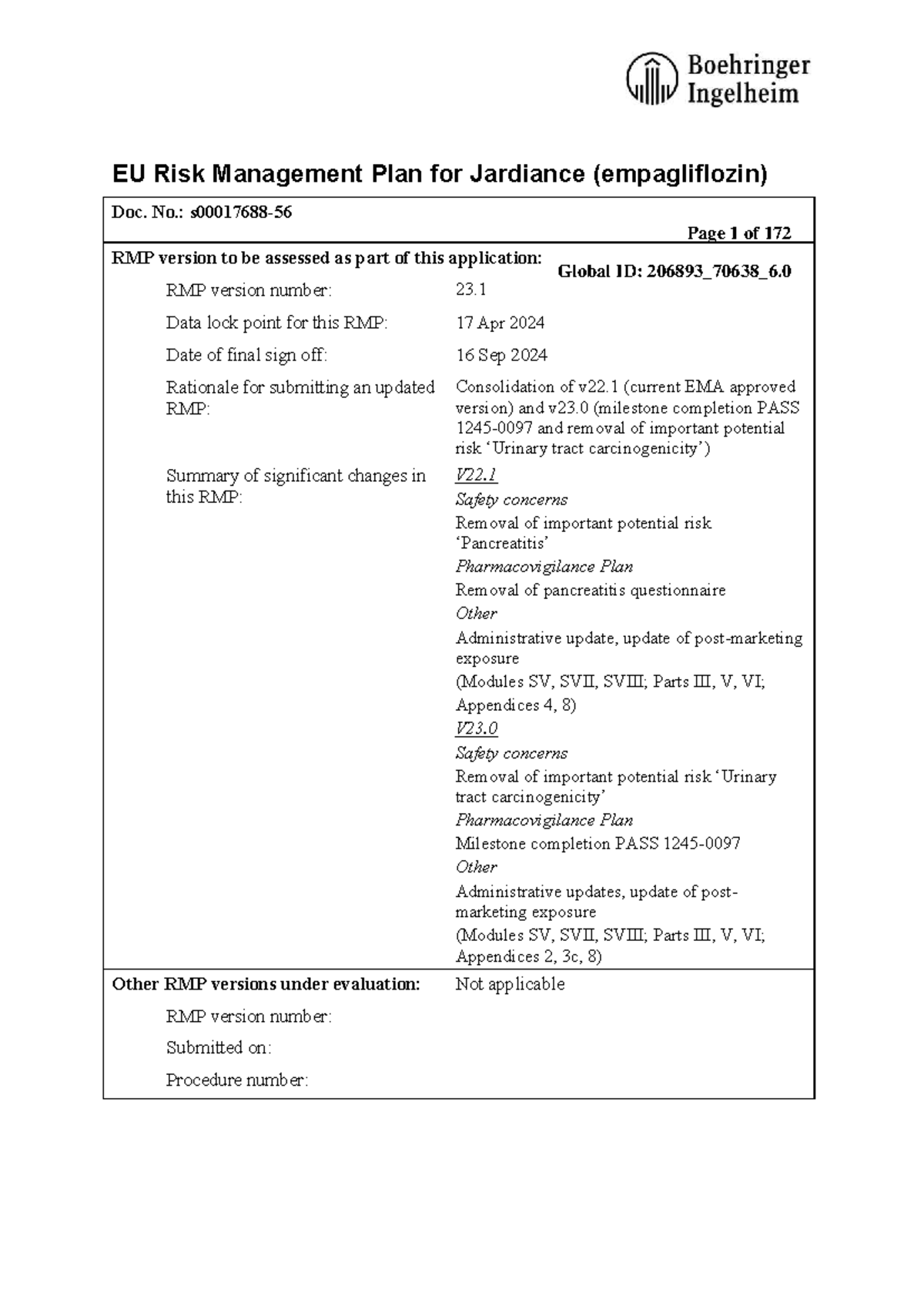 Jardiance (Empagliflozin) EU Risk Management Plan RMP v23.1 - Studocu