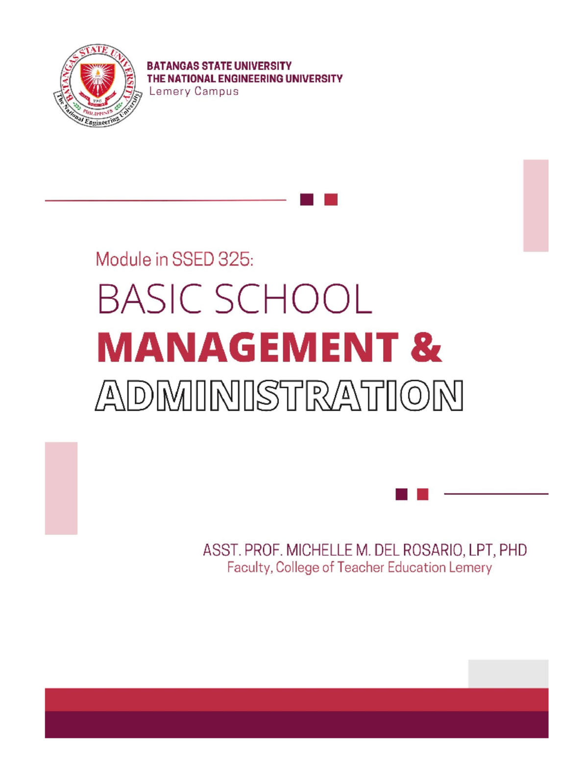 Educational Management and Administration: Insights from SSED-325 ...