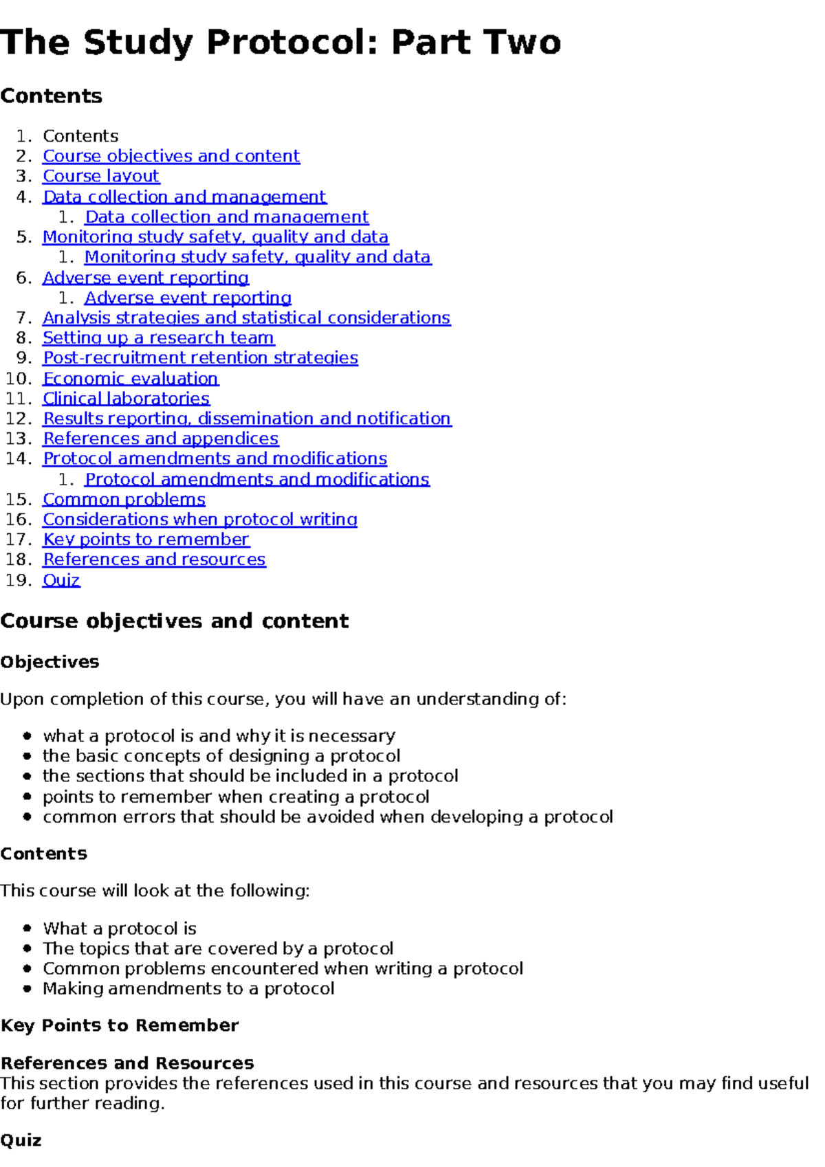 Study Protocol: Part Two - Data Management & Analysis Strategies - Studocu