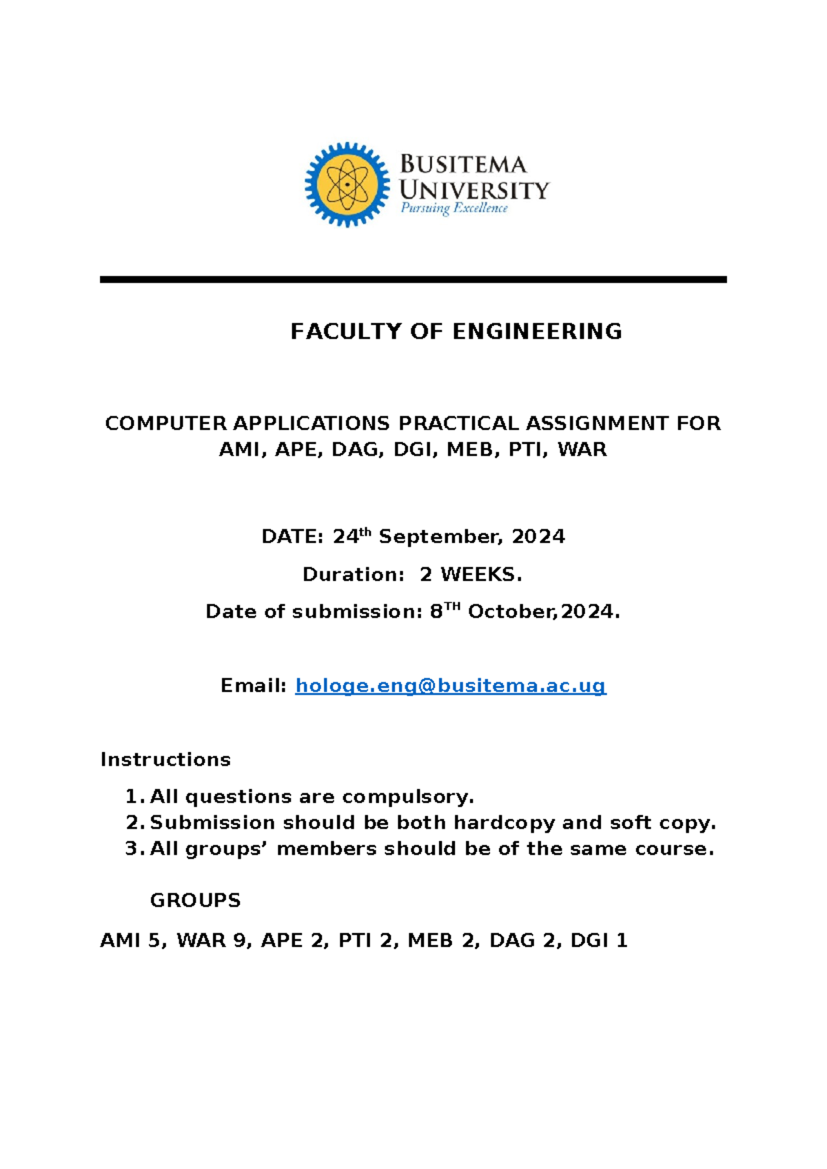 Computer Applications Practical Assignment (CSE 022019) - Studocu