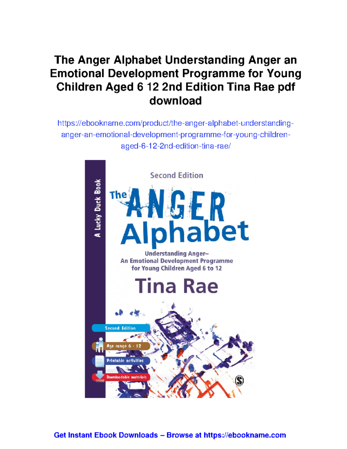 The Anger Alphabet: Understanding Anger in Young Children (Aged 6-12 ...