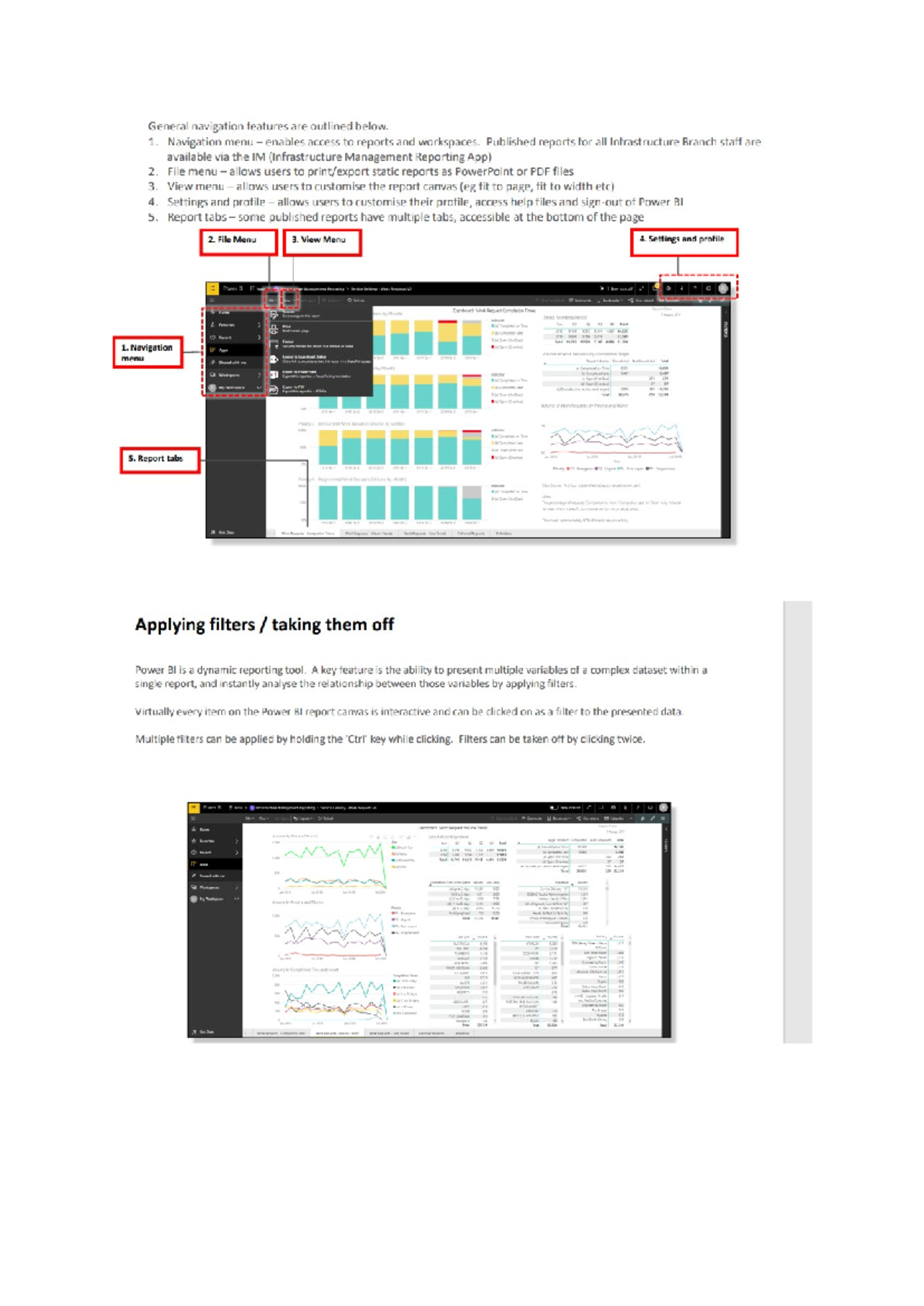 Power BI - General navigation features are outlined below. 1 ...