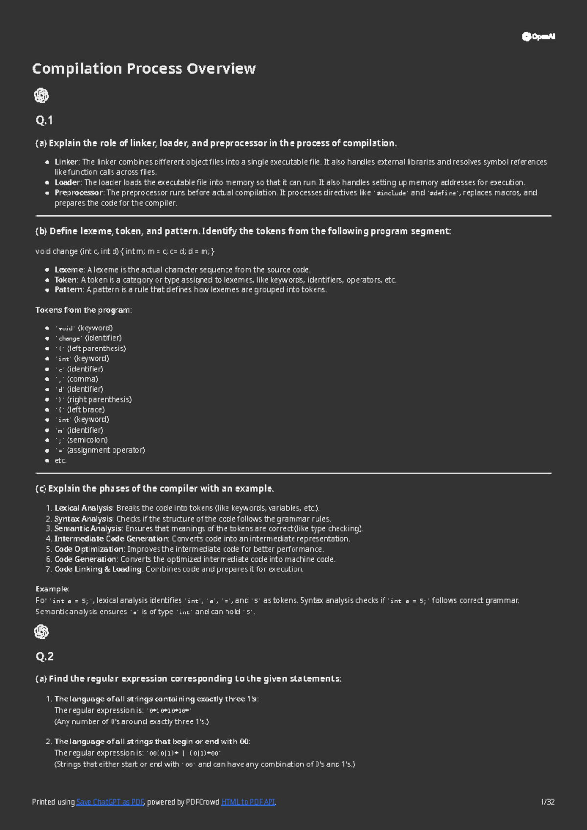 Compilation Process Essentials: Linker, Loader & Compiler Phases - Studocu