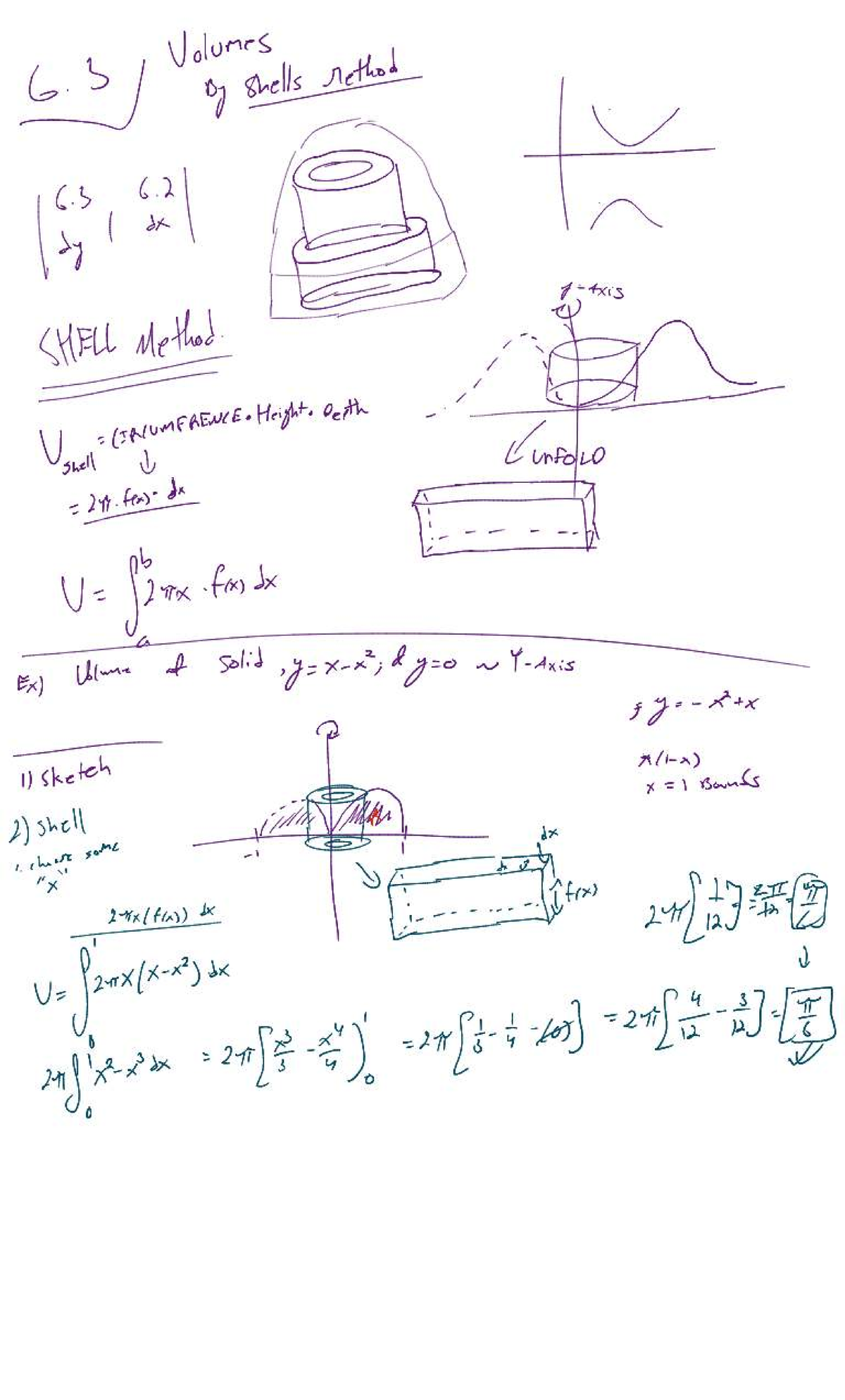 Shell Method and Physics Notes (Calc 7) - Studocu
