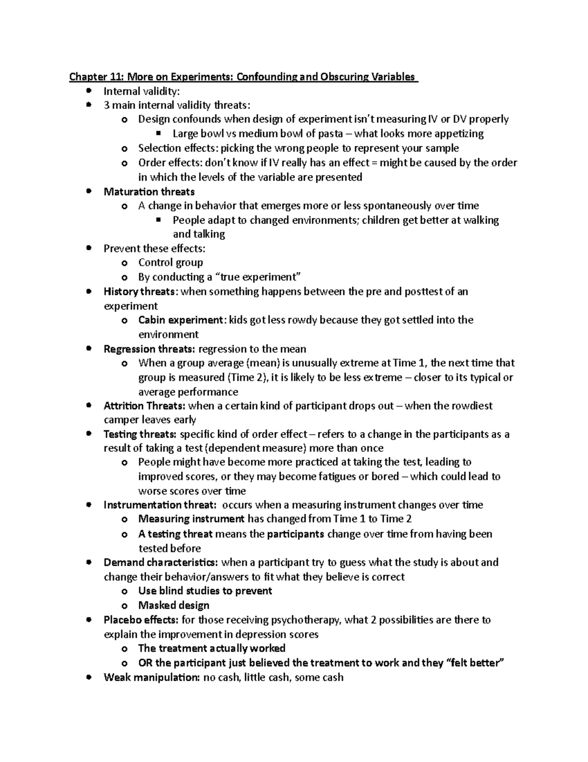 Chapter 11 - Chapter 11: More on Experiments: Confounding and Obscuring ...