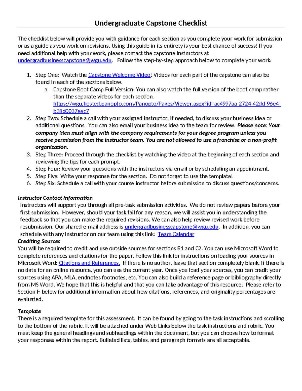 Undergrad Capstone Checklist: Essential Steps for Success - Studocu