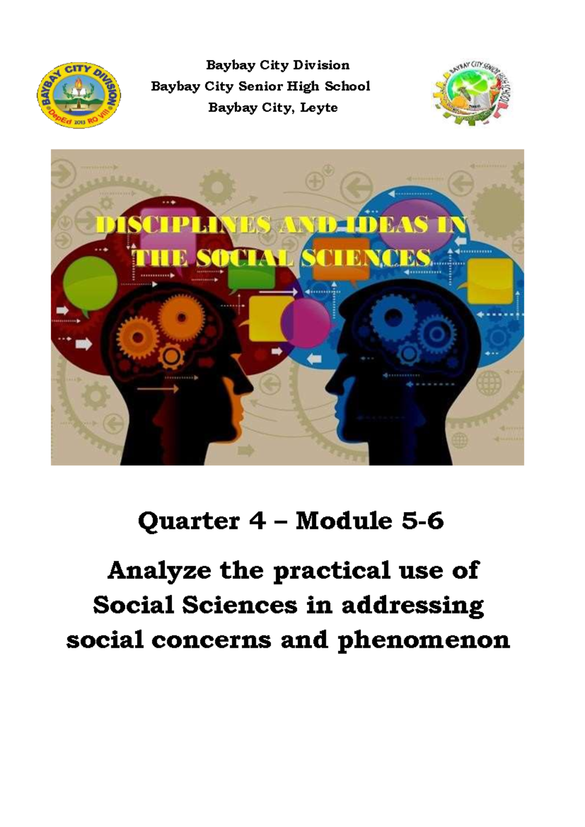DISS Q4 AISWk 5 - Social Sciences & Addressing Social Problems - Studocu