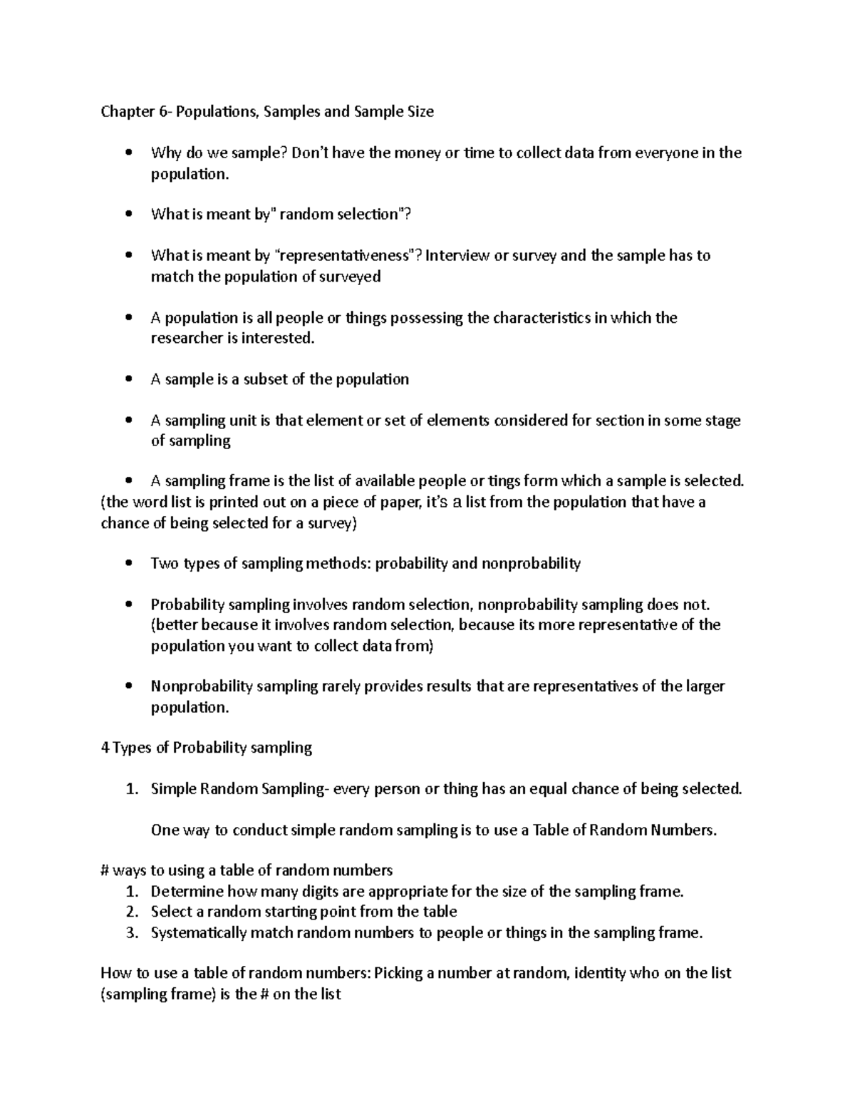 Coms 100C Lecture Notes: Understanding Populations and Sampling - Studocu