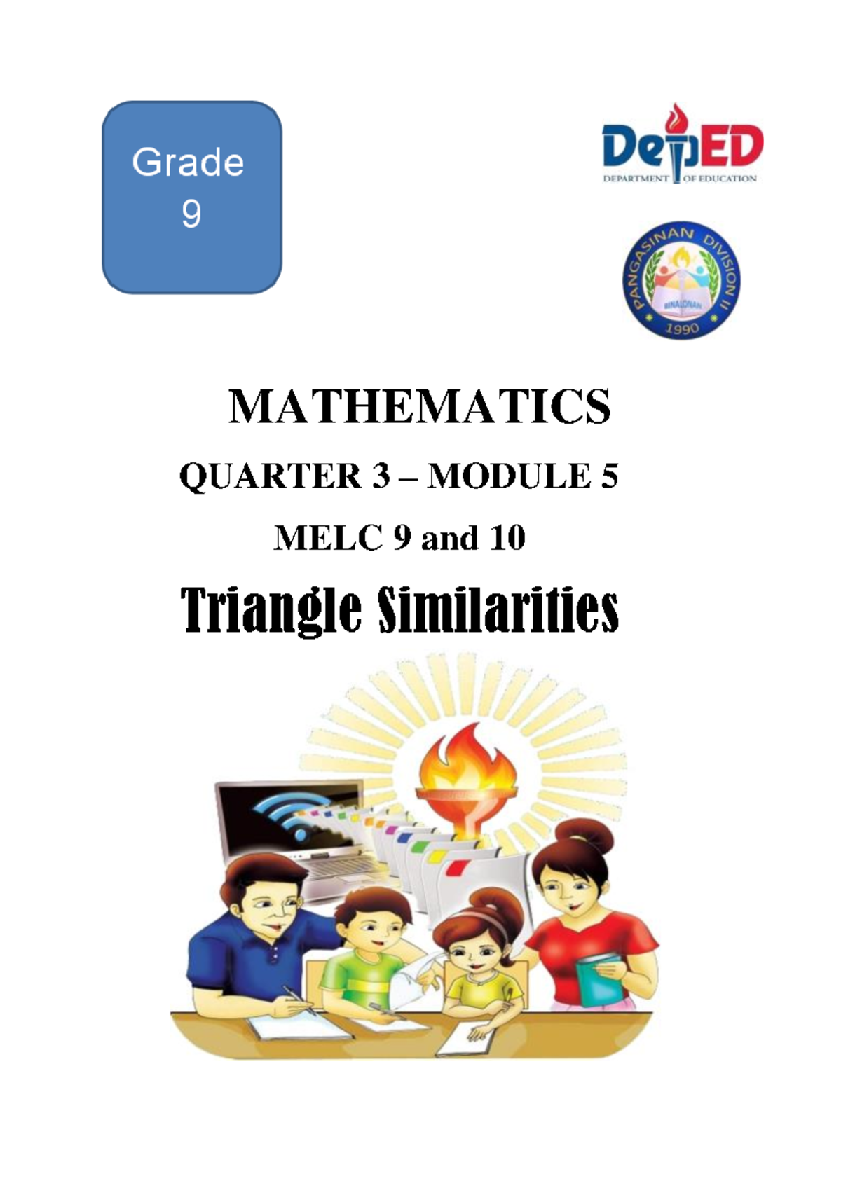 A4 G9 Q3 Math Module 5: Triangle Similarities and Proportionality - Studocu