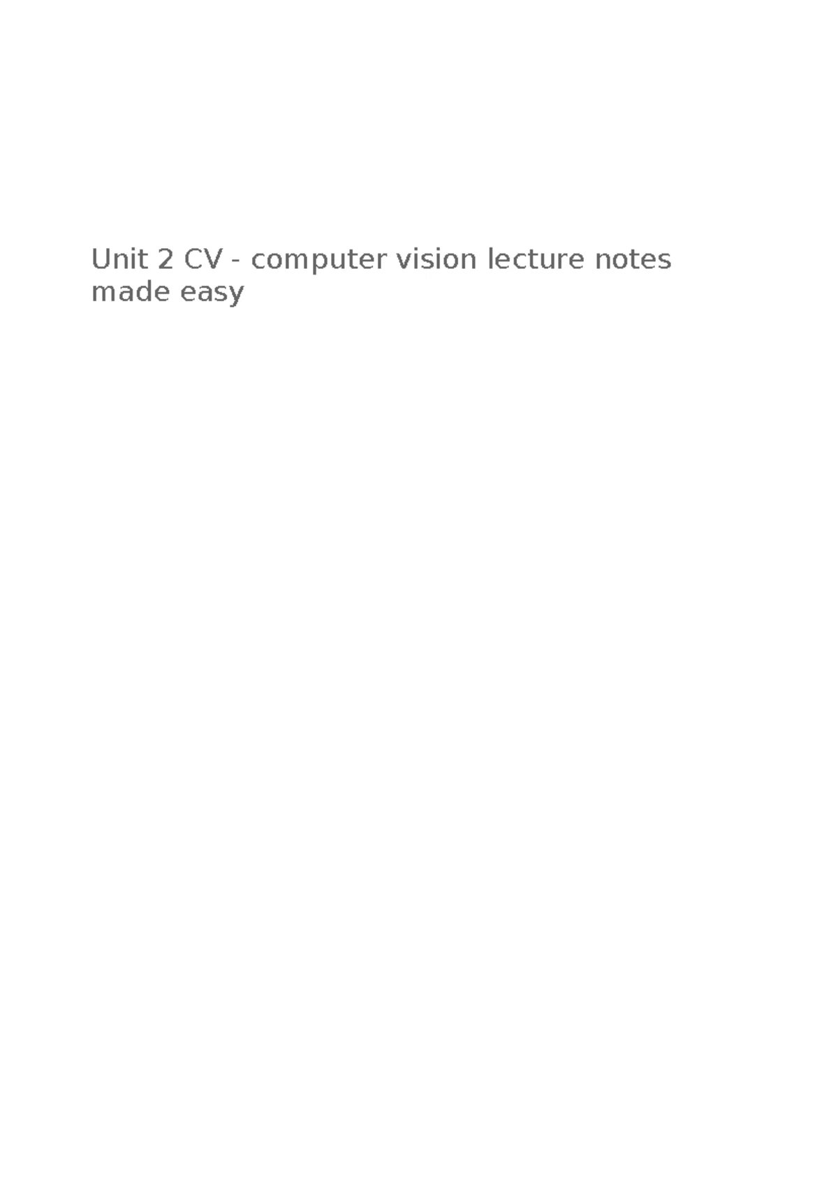 COMPUTER VISION LAB MANUAL (CSE-IOT) - EXPERIMENTS & PROCEDURES - Studocu