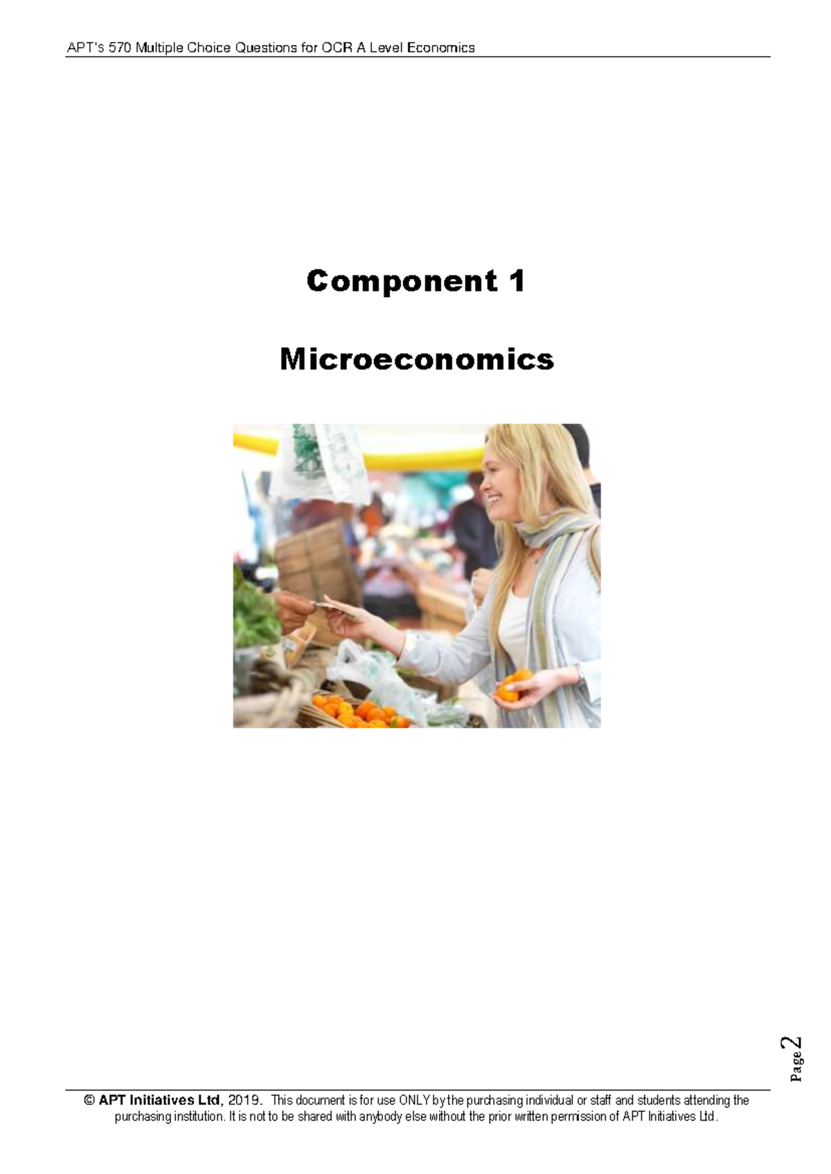 570 MCQs for OCR A Level Economics Component 1: Microeconomics - Studocu