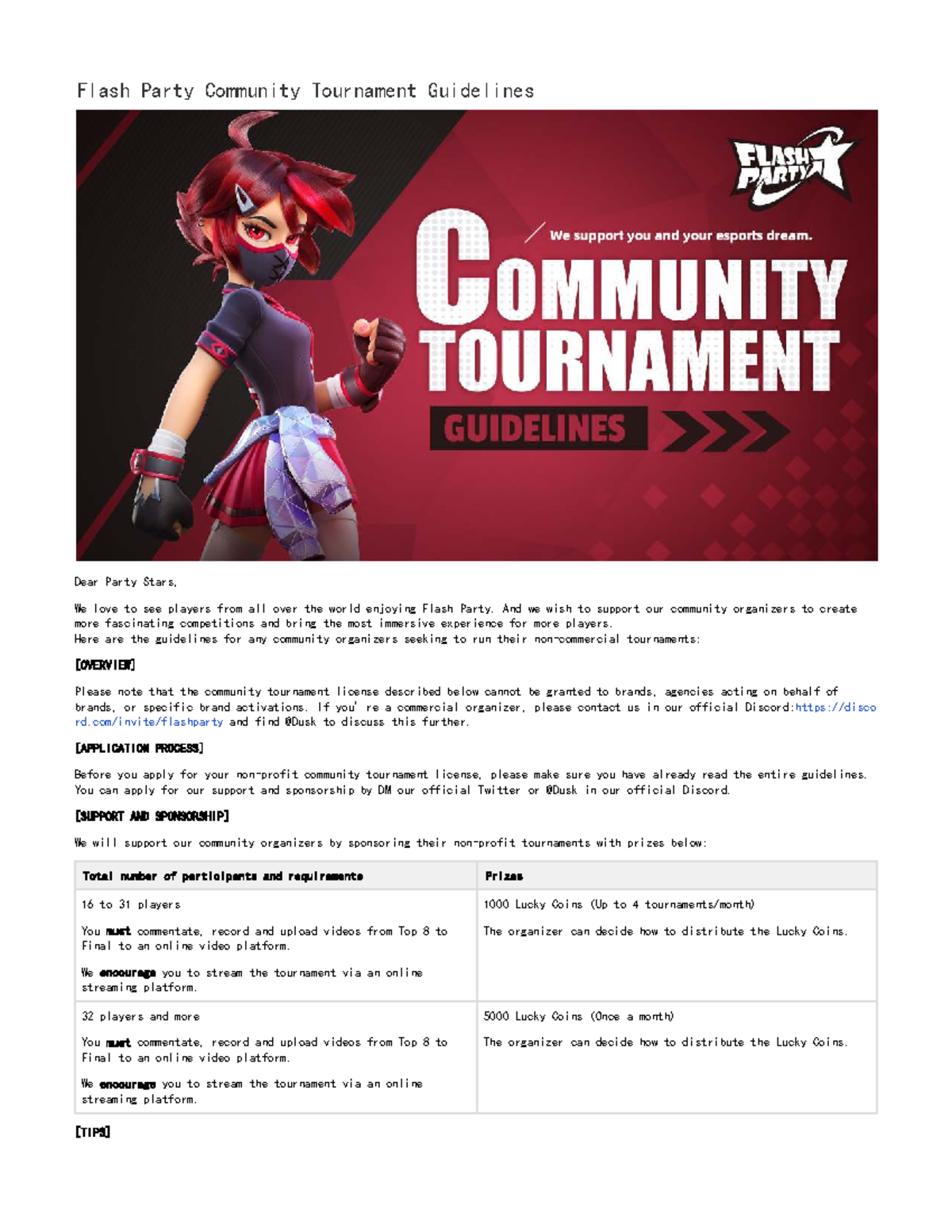 Flash Party Community Tournament Guidelines - 1. Flash Party Community ...