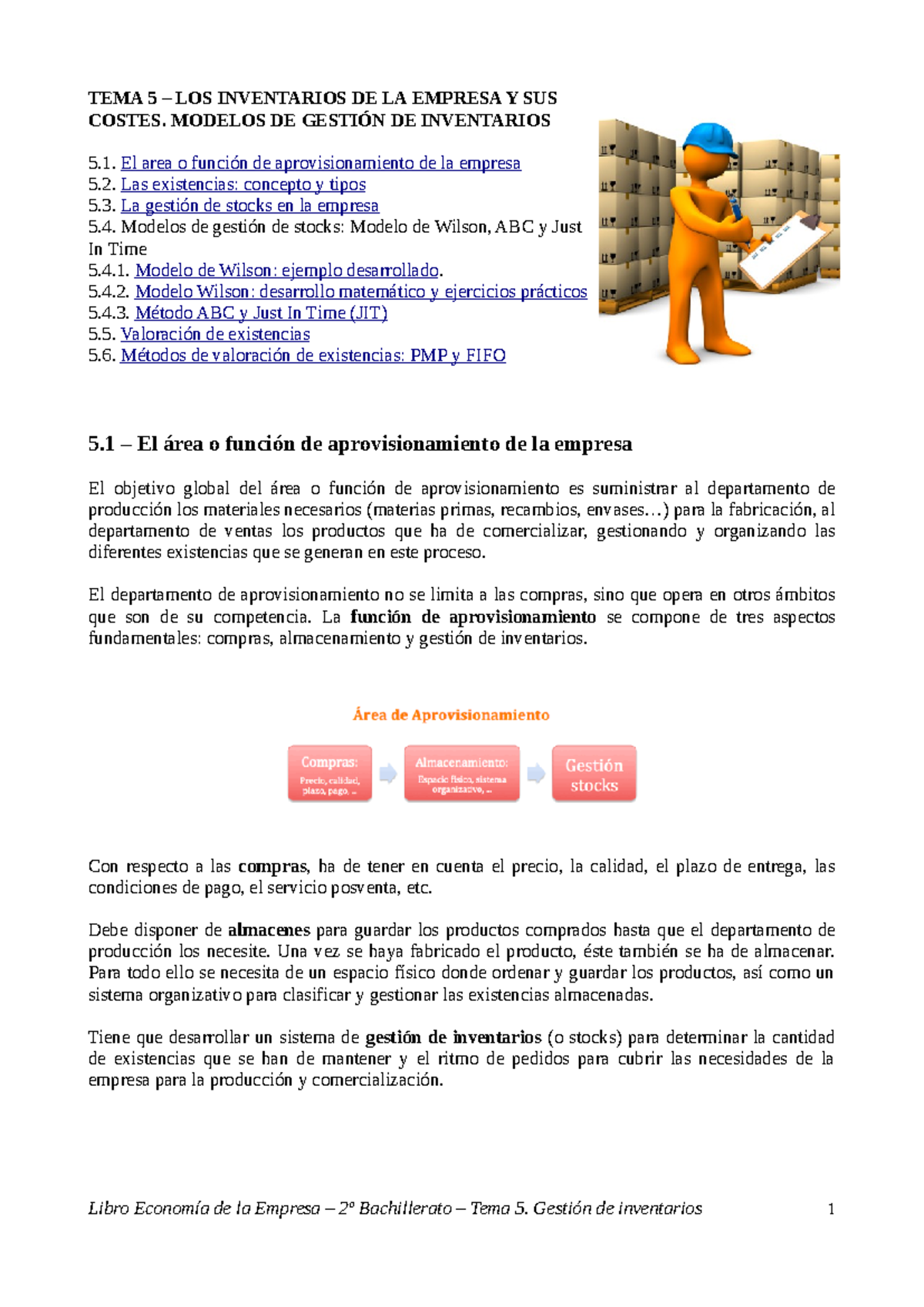 Libro Economía de la Empresa Tema 5. Gestion de inventarios - TEMA 5 ...