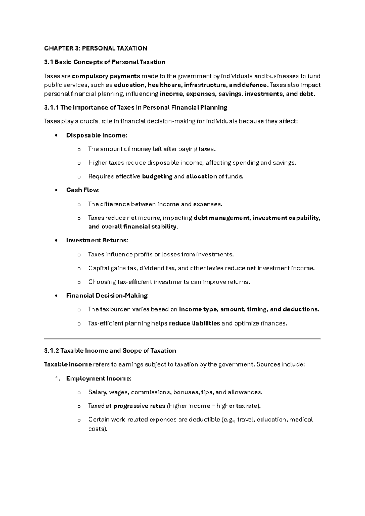 FULL NOTES: FINAL EXAM FIN333 - PERSONAL TAXATION & CREDIT MANAGEMENT ...