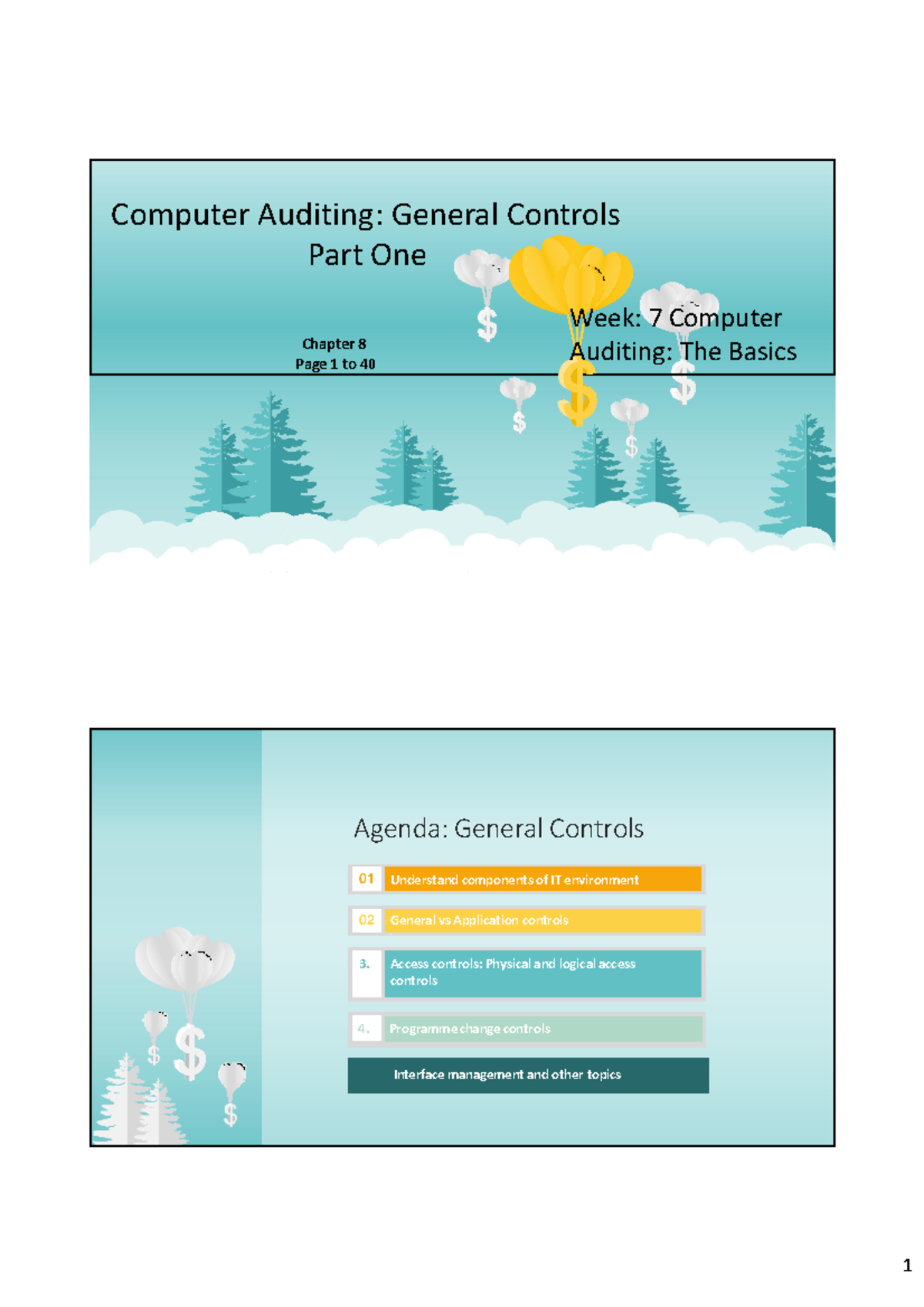 Week 7: Computer Auditing General Controls Overview (2021) - Studocu