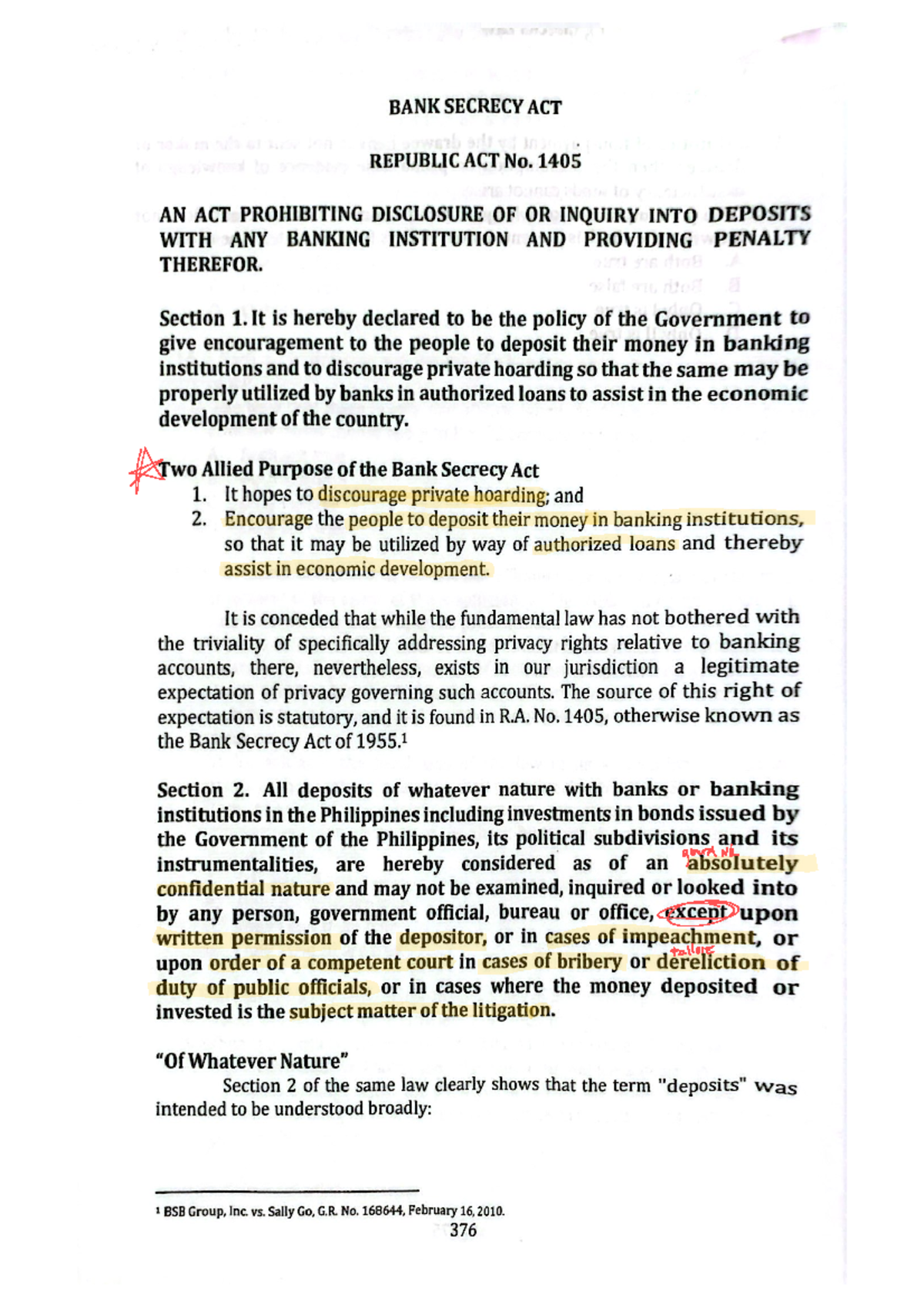 R.A. No. 1405: Understanding the Bank Secrecy Act and Its Implications ...