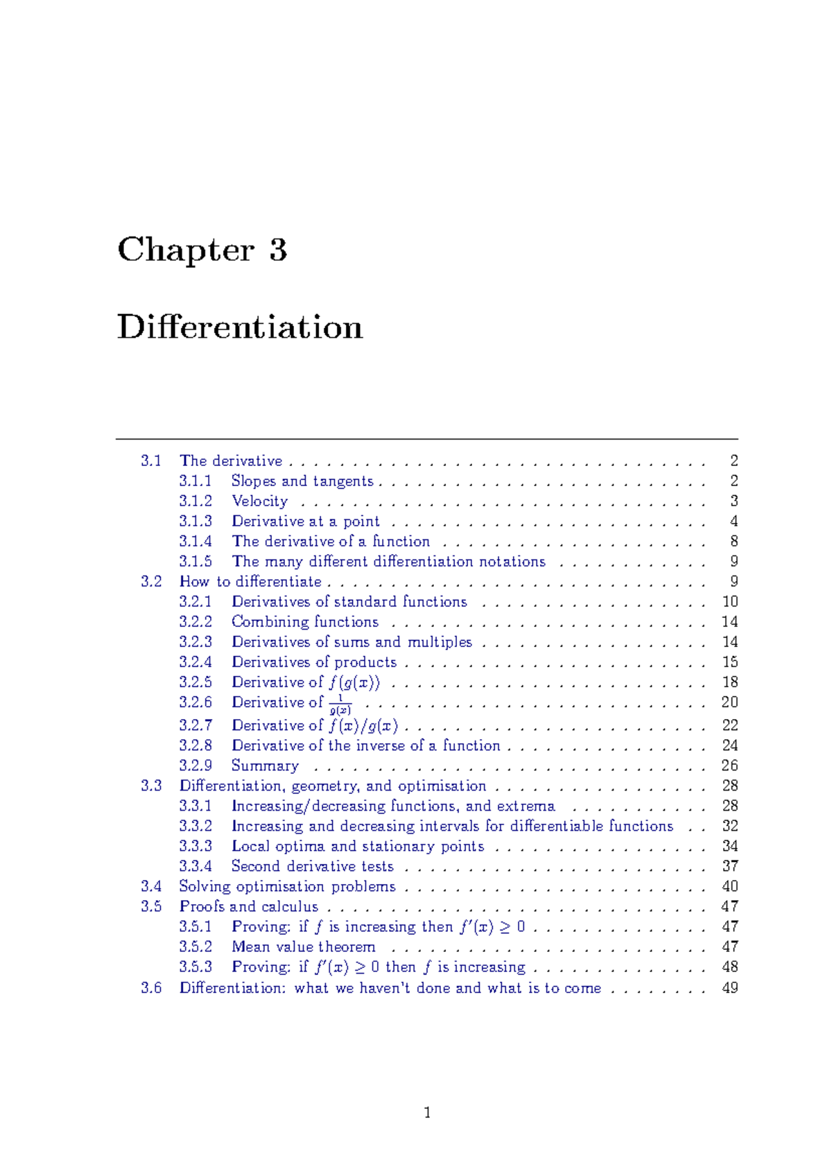 Chapter 3 Notes: Differentiation Concepts and Techniques - Studocu