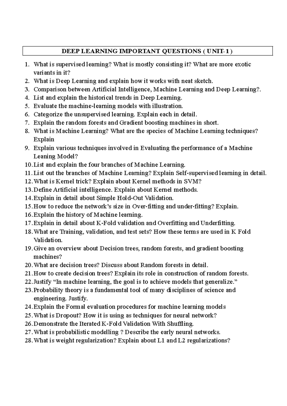 DEEP Learning Unit 1: Key Questions for Understanding Concepts - Studocu
