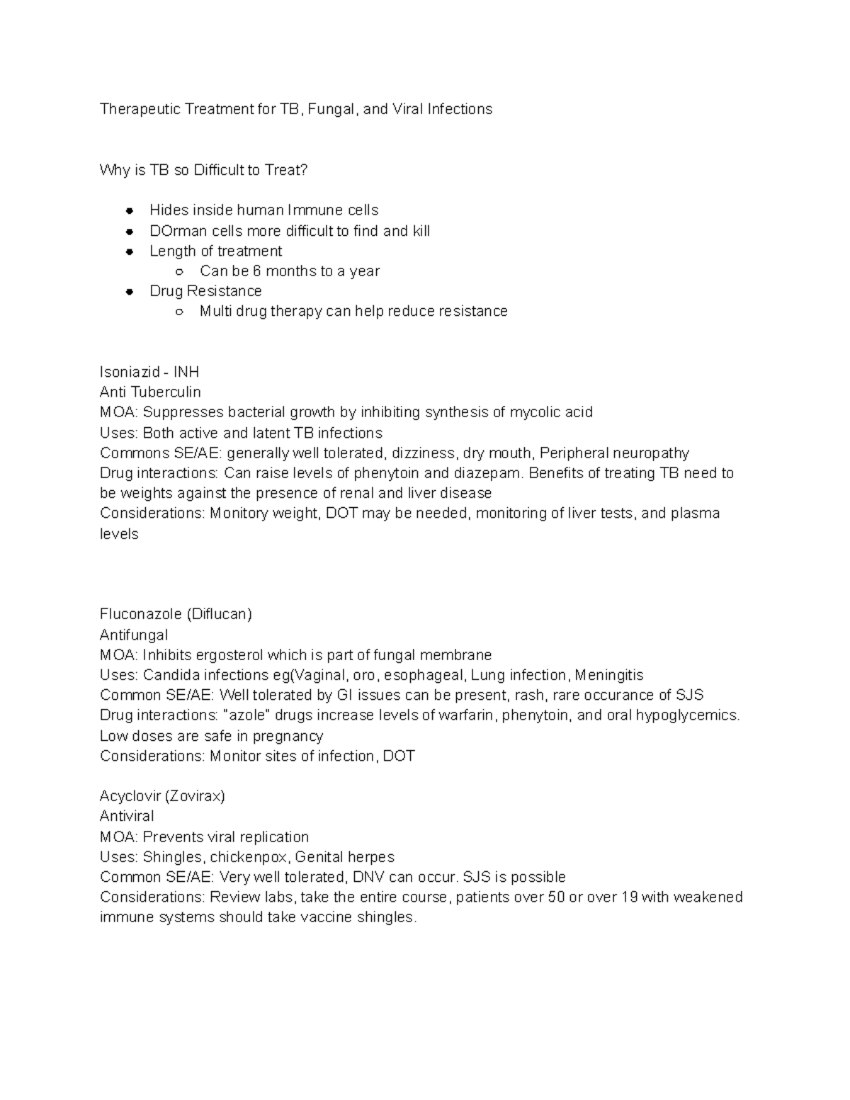 Therapeutic Approaches for TB, Fungal, & Viral Infections: A Summary ...