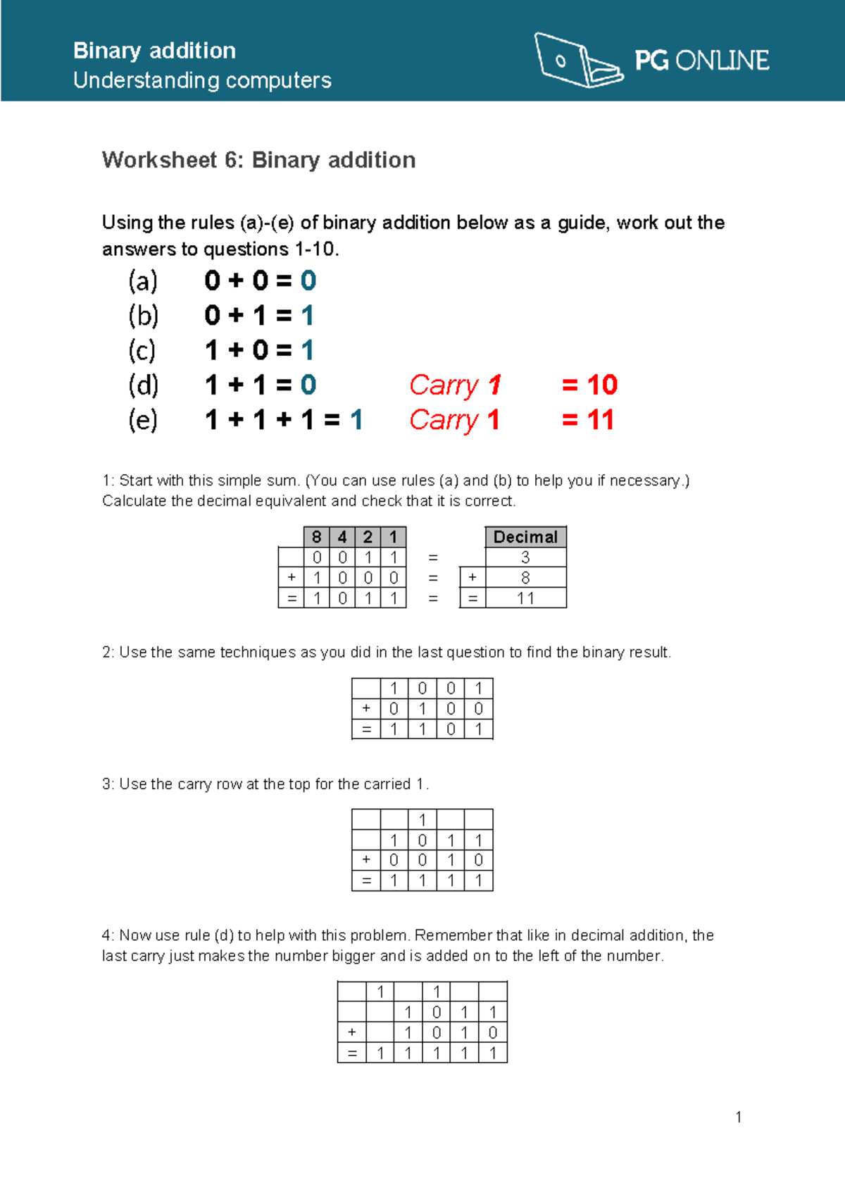 Print work 2 - pritning tasks for computer science students in ks3 ...
