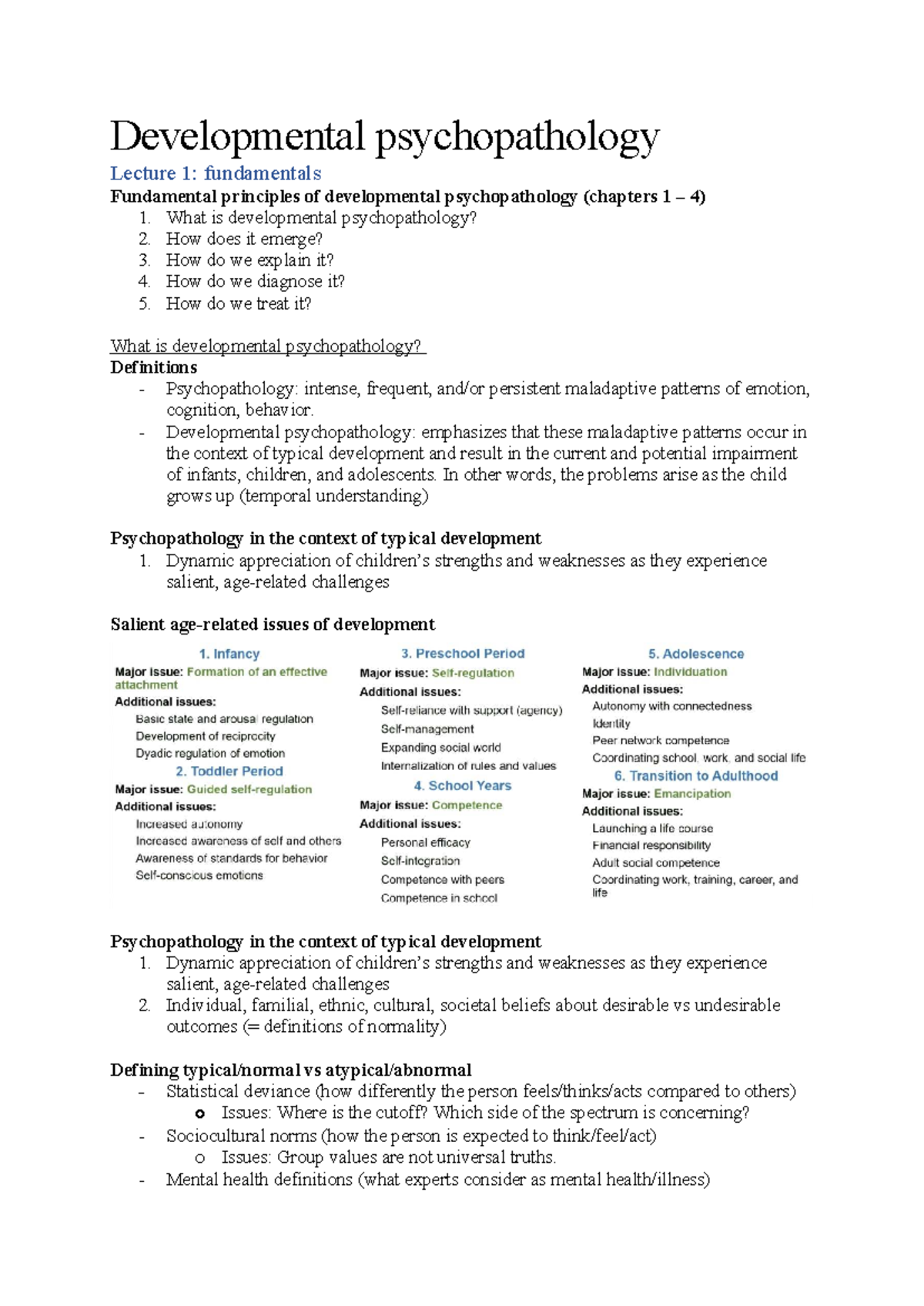 Developmental Psychopathology Lecture 1: Fundamentals and Key Concepts ...
