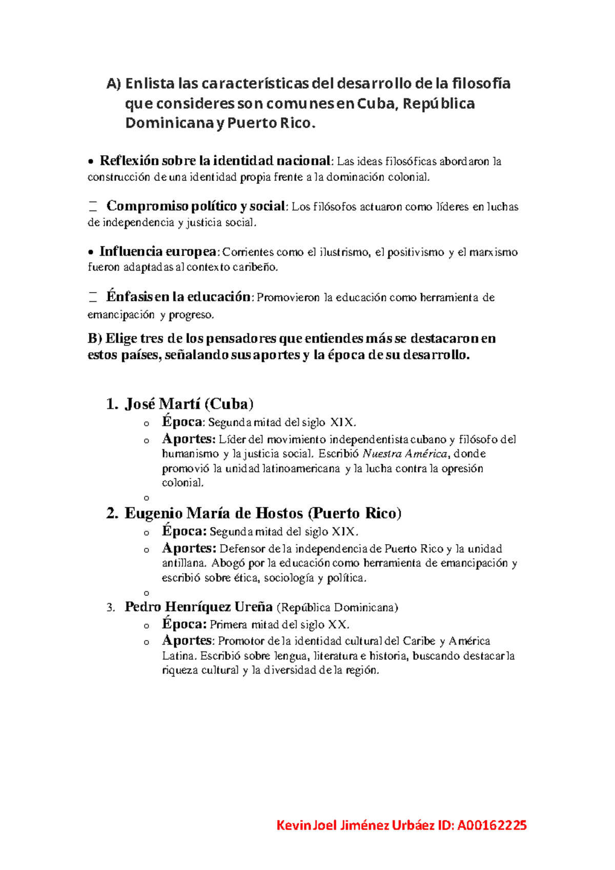 Unidad 4. Actividad 2. Filosofía en Cuba, RD y PR: Reflexiones y ...