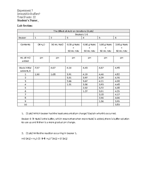 CHEM 110L - Experiment 10 It's Back... Titration - Experiment 10 It’s ...