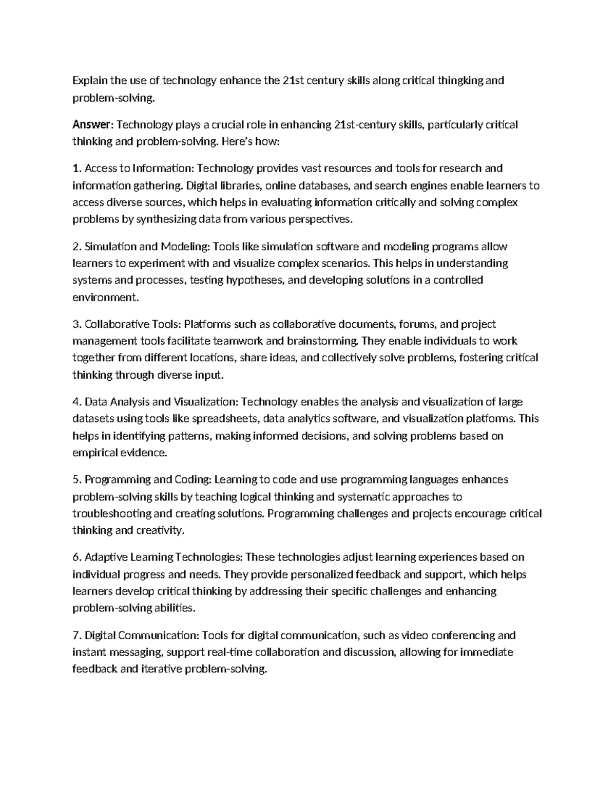 Prof Educ 7 - Student - Explain the use of technology enhance the 21st ...