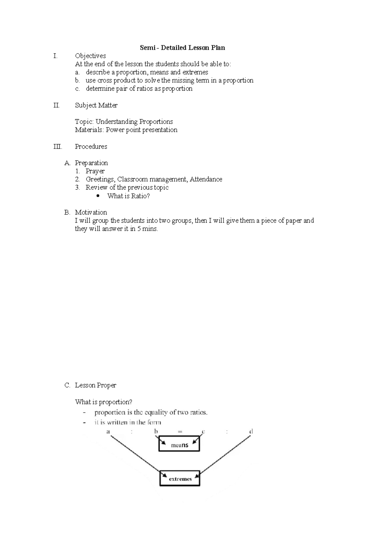 LP - its just my practice doing lesson plan - Semi - Detailed Lesson ...