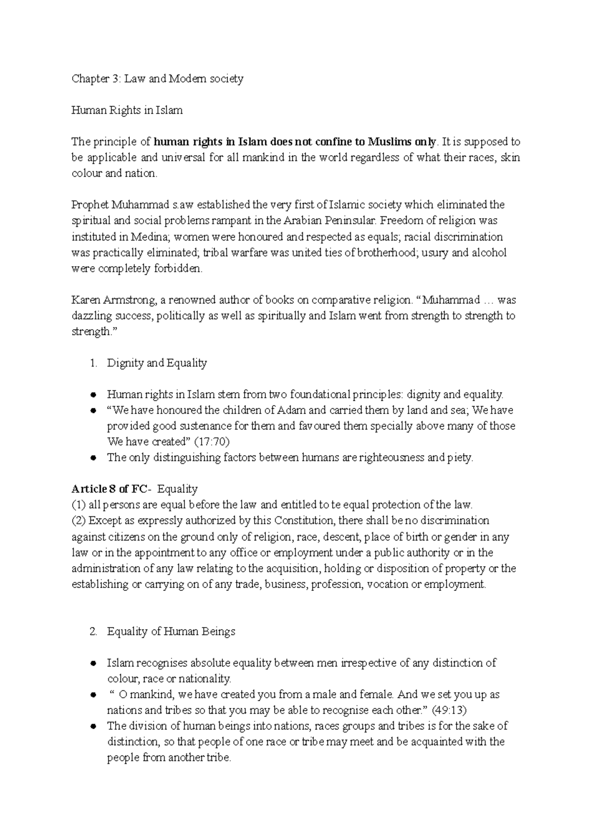 Chapter 3 - notes for reference - Chapter 3: Law and Modern society ...