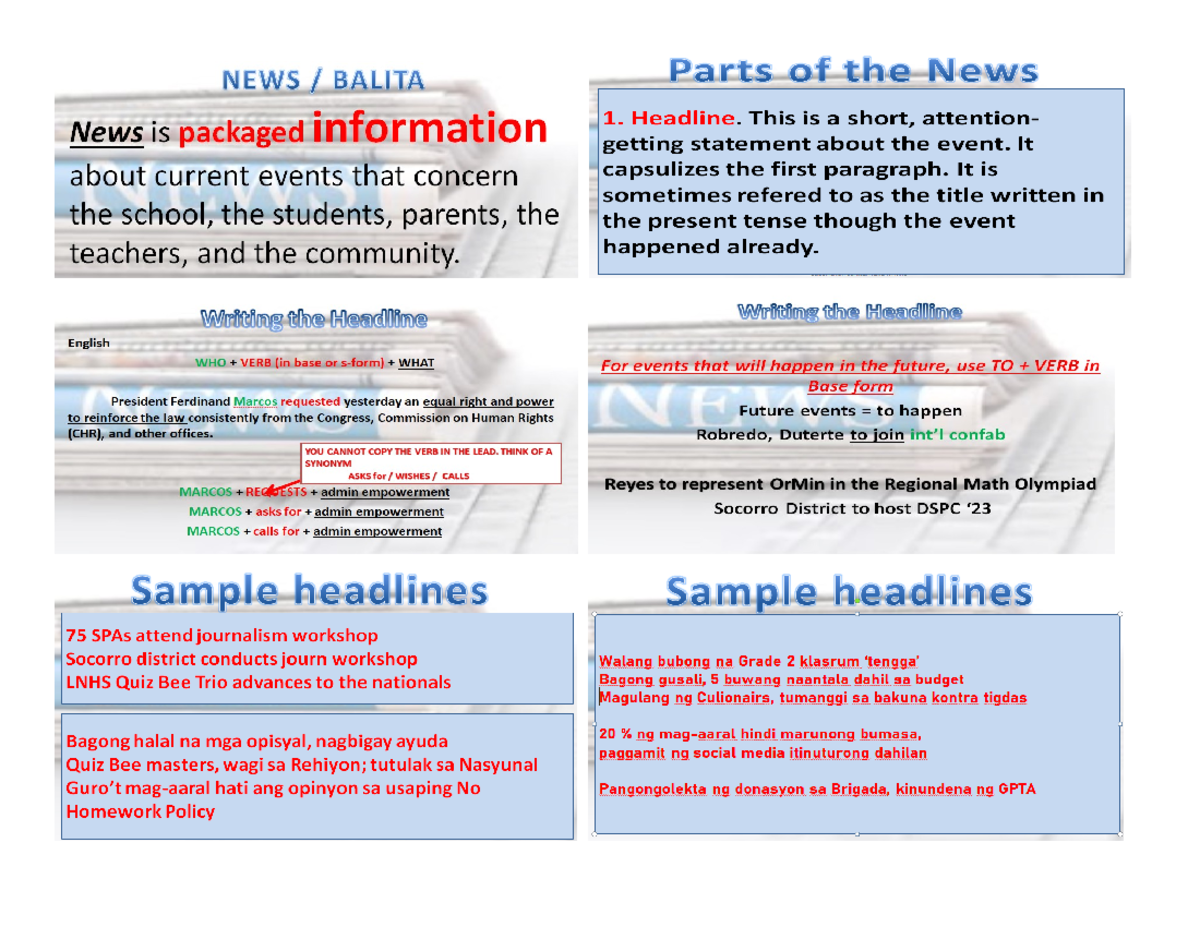 News Writing Guidelines for District Schools Press Conferences - Studocu