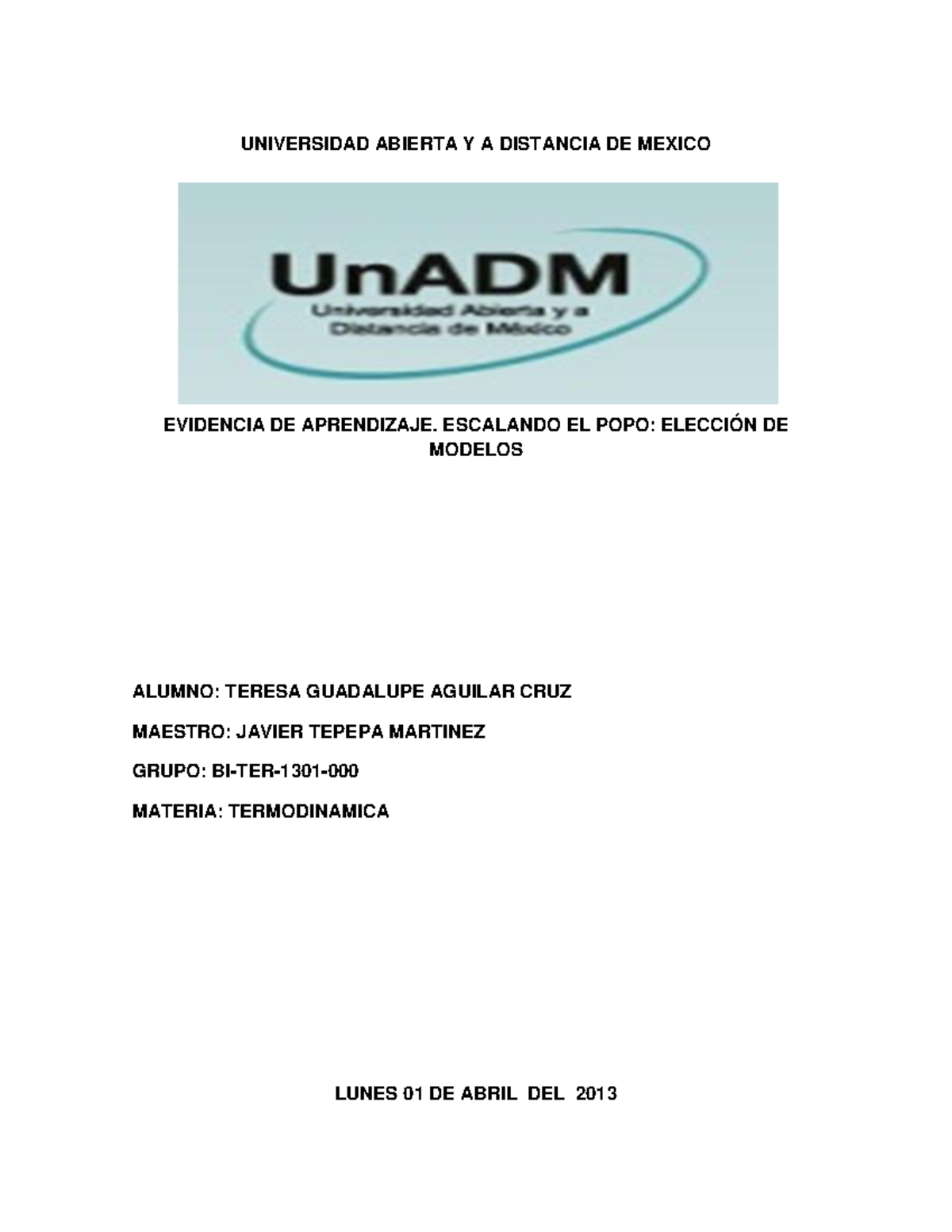 166775569 Evidencia de Aprendizaje Unidad 2 - UNIVERSIDAD ABIERTA Y A ...