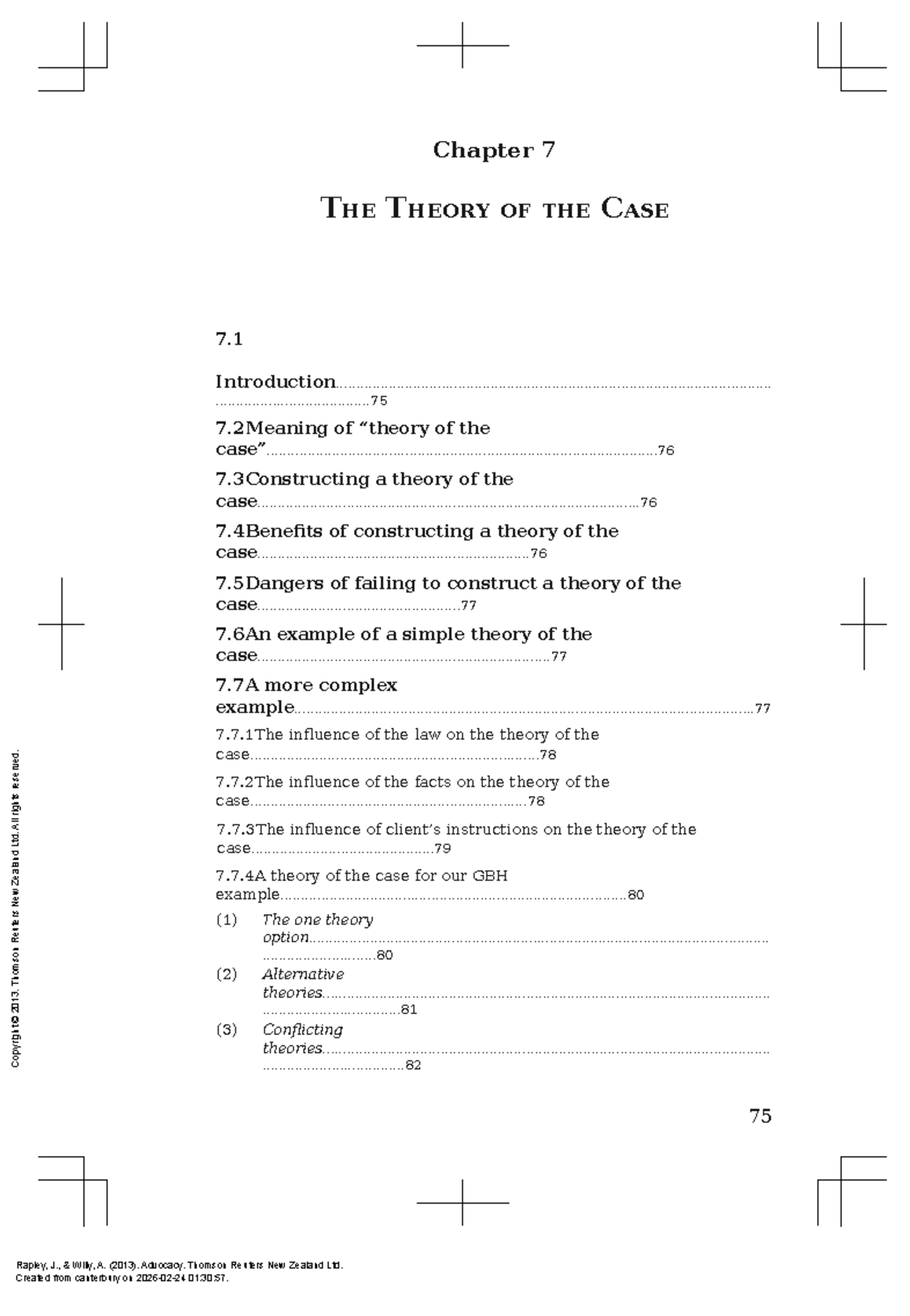 Chapter 7: The Theory of the Case - Key Concepts and Examples (Advocacy ...